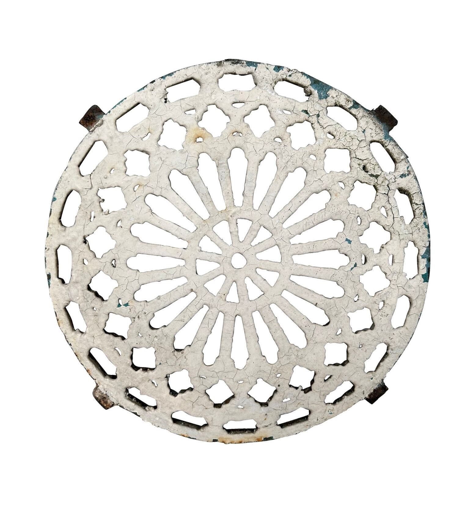 Reclaimed Victorian Cast Iron Round Floor Grille - 9963