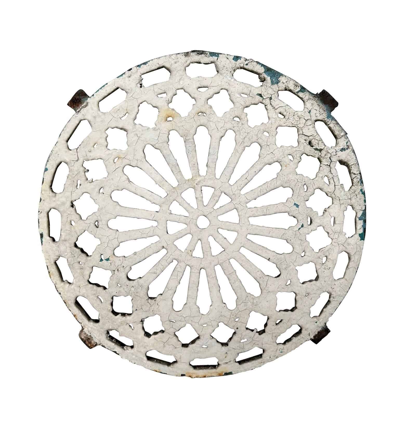 Reclaimed Victorian Cast Iron Round Floor Grille