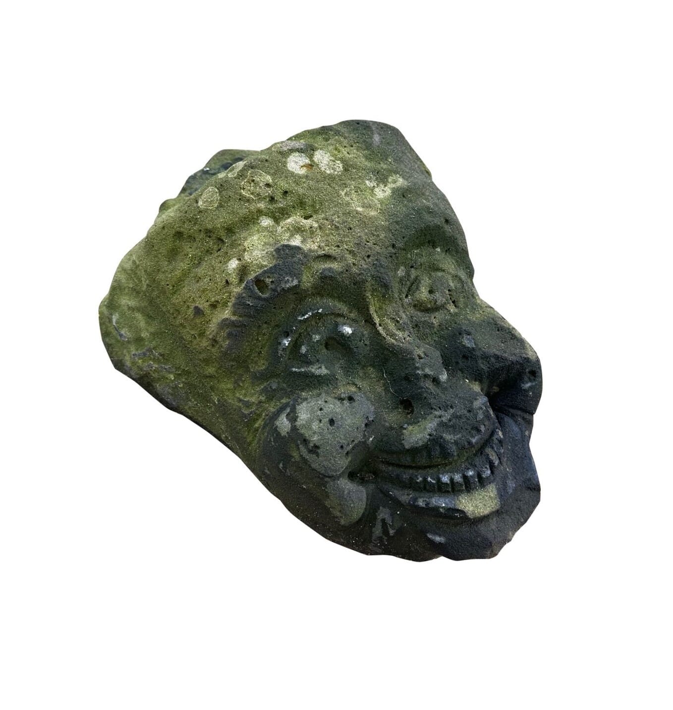 18th Century Hand Carved Solid Stone Face Sculpture - 9955