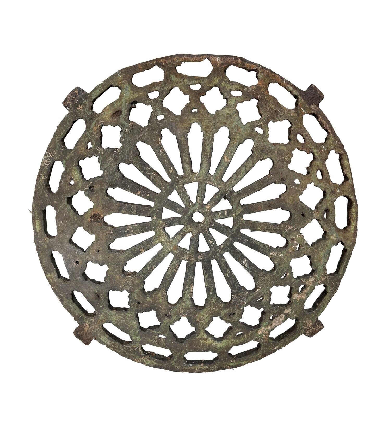 Victorian Reclaimed Cast Iron Round Floor Grille - 9964