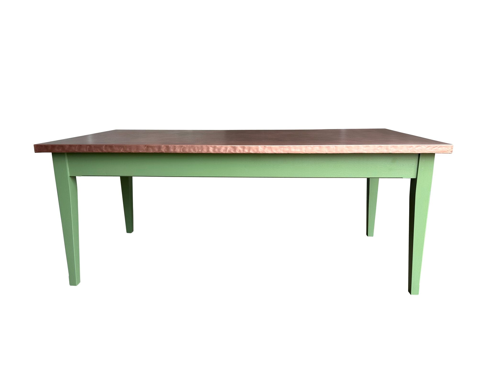 Handmade Copper Top Industrial Table With Painted Base - D2089