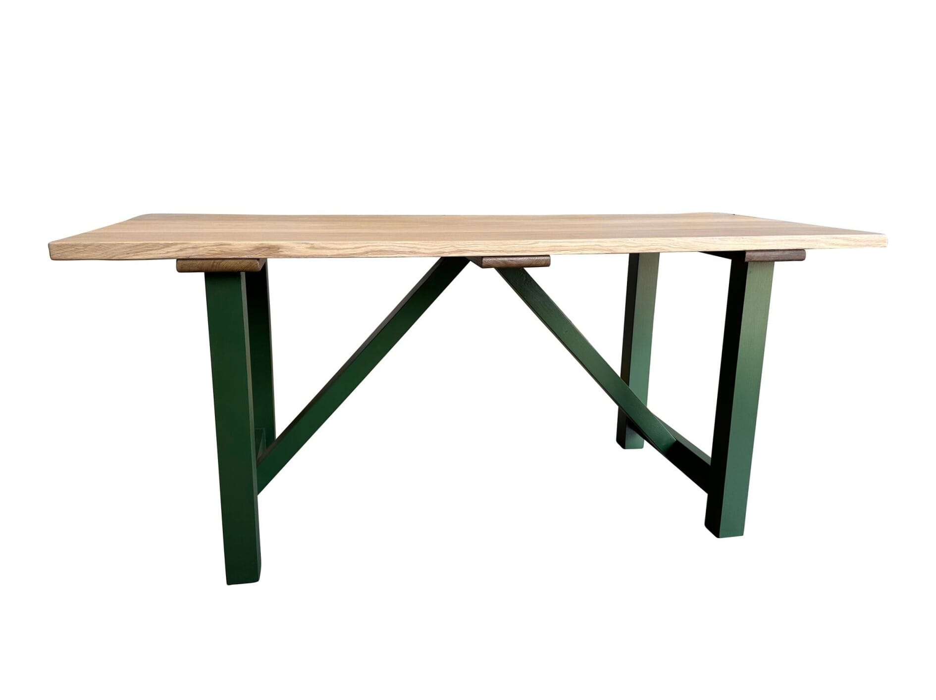 Bespoke Solid Oak Top Kitchen Table with Painted Base - D2090