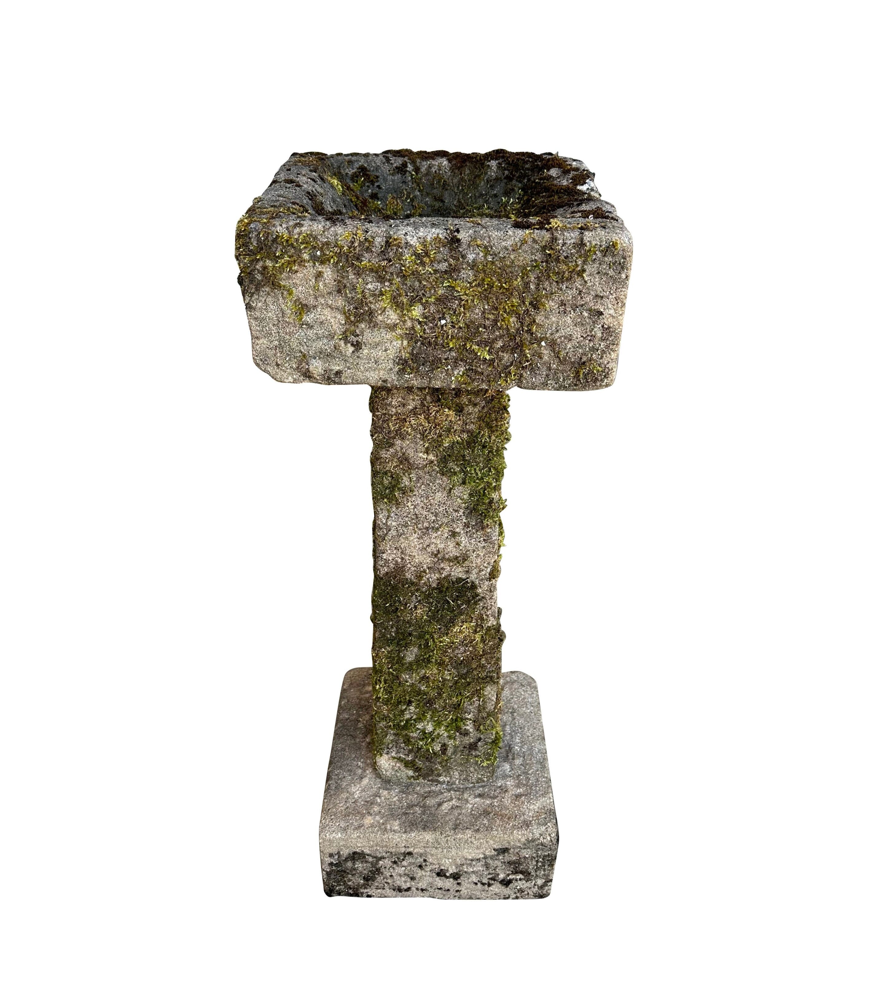 Victorian Solid Hand Carved Stone Garden Bird Bath - 9969