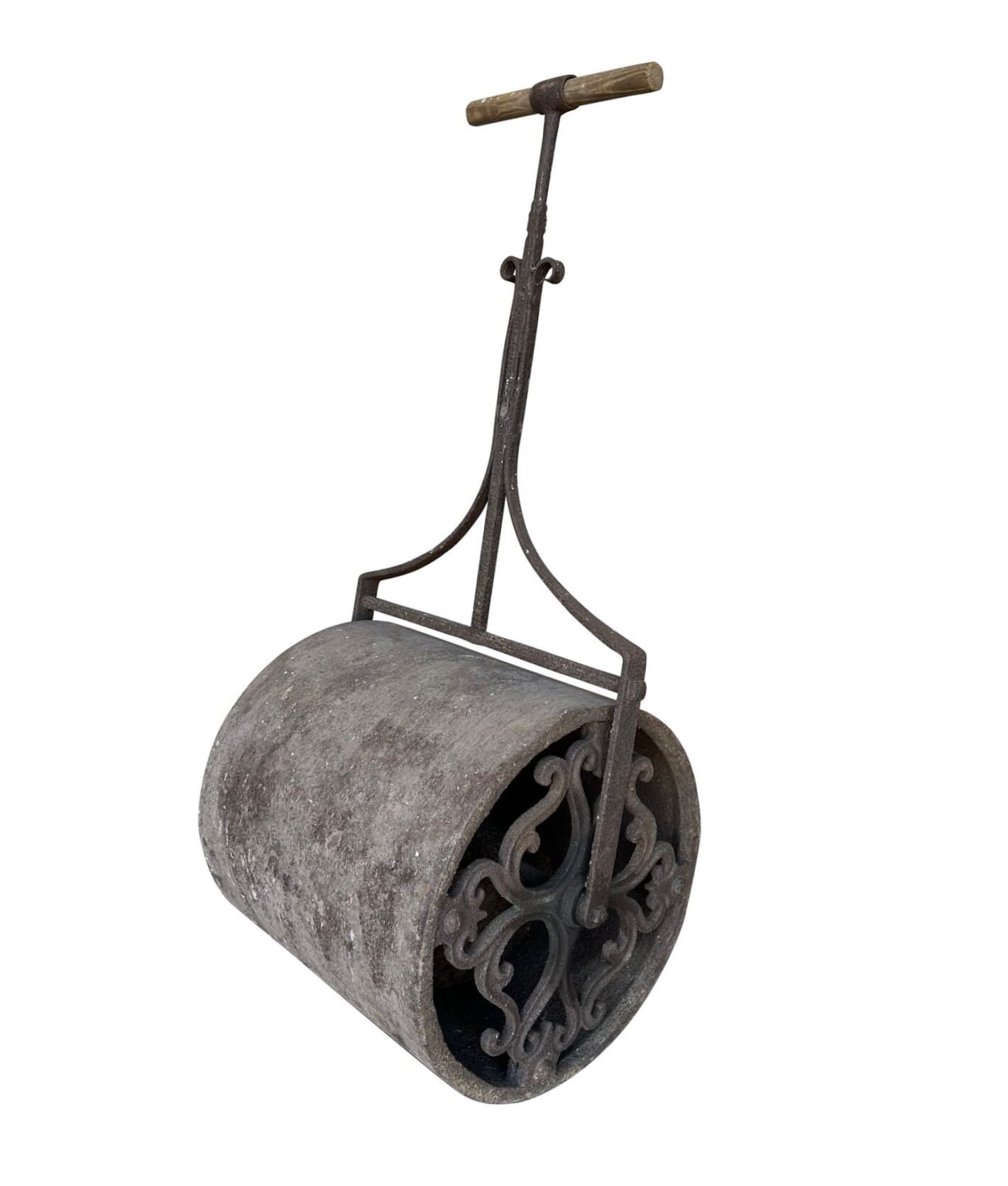 Antique Cast & Wrought Iron Ornate Garden Lawn Roller - 9974