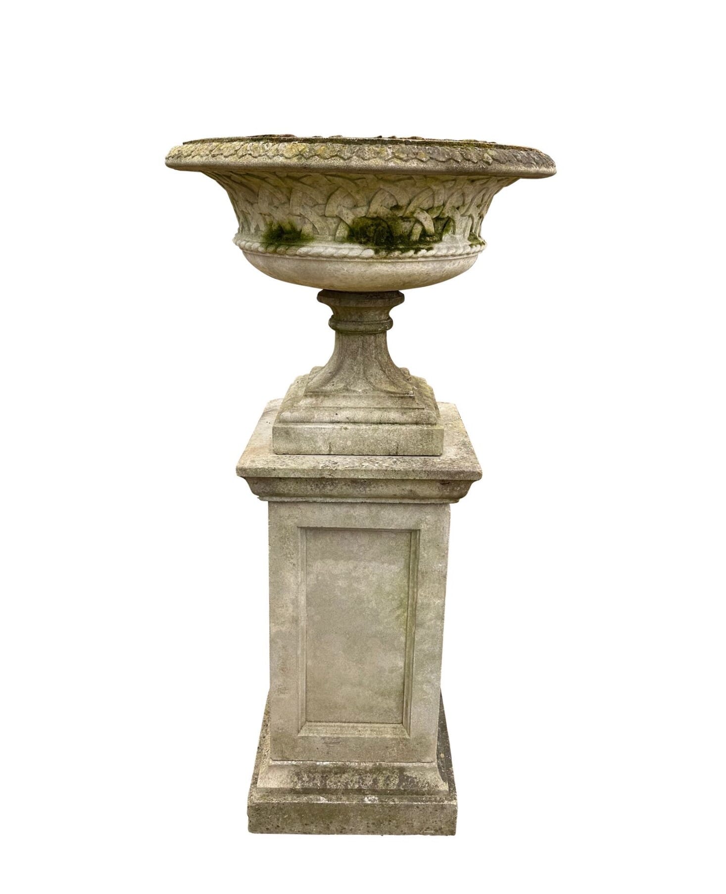 Unique Reconstituted Stone Garden Planter / Pot On Plinth - 9990