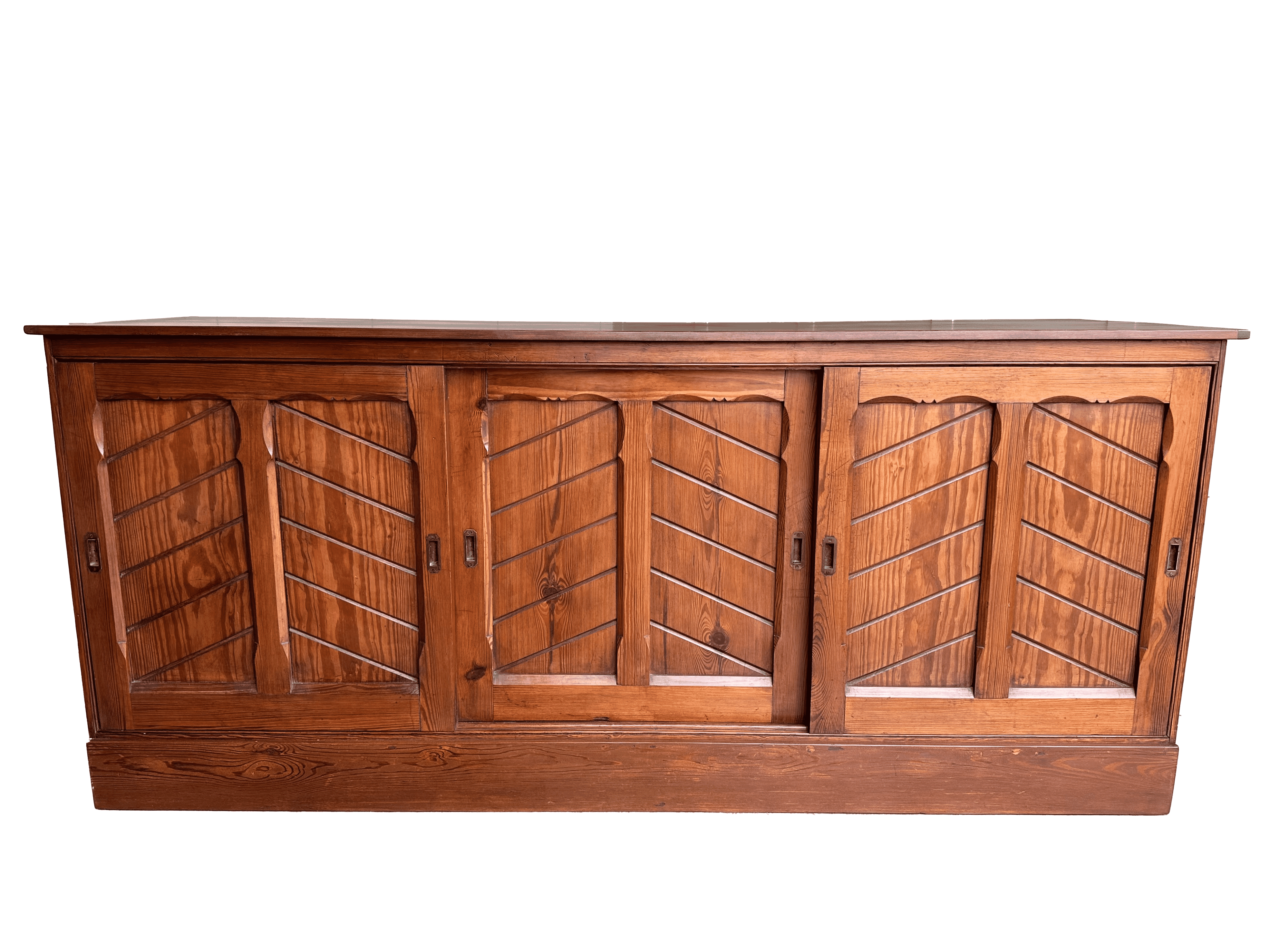 Reclaimed Pitch Pine Storage Unit With Sliding Doors - 9951