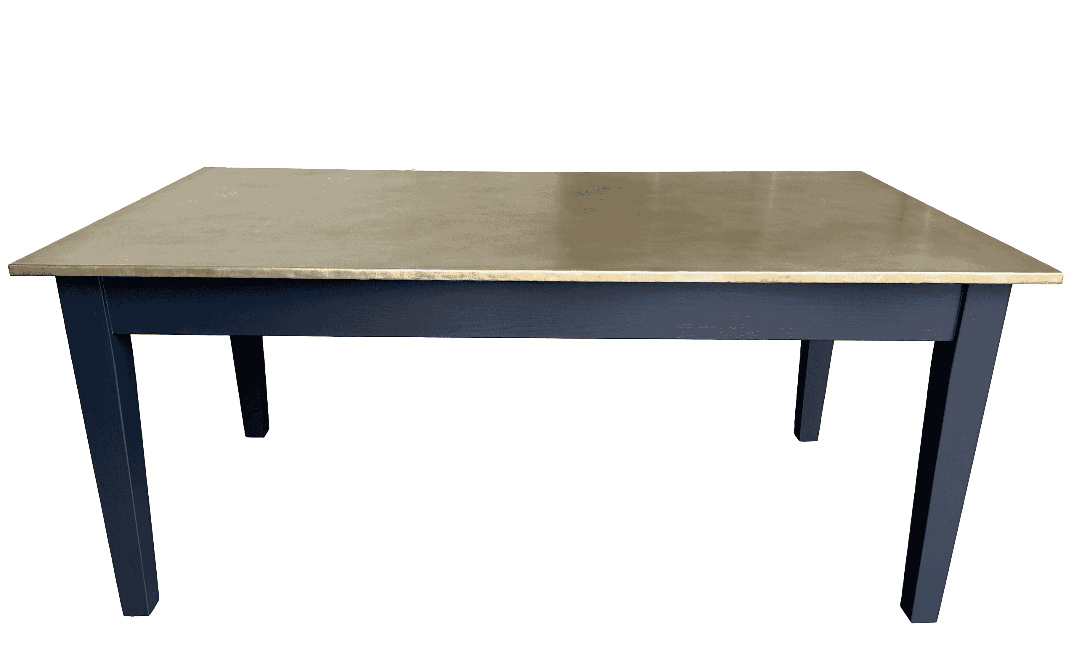 Handmade Antiqued Brass Dining Table With Drawers - D2093