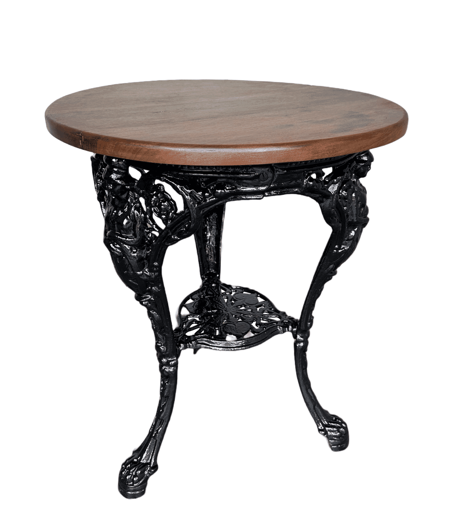Vintage Iroko Top Cast Iron Bistro Table