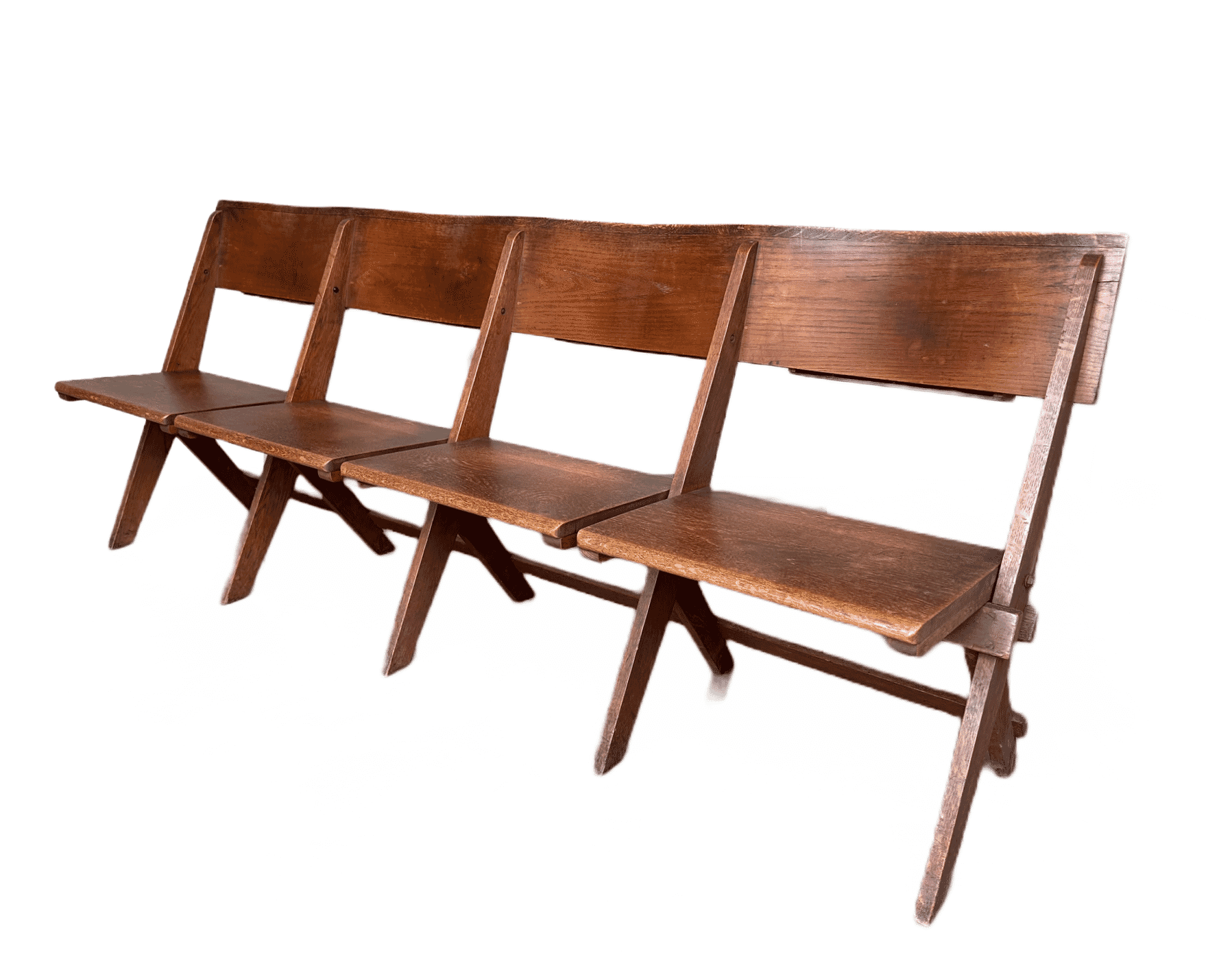 Genuine Solid Oak Reclaimed Folding Church Chairs