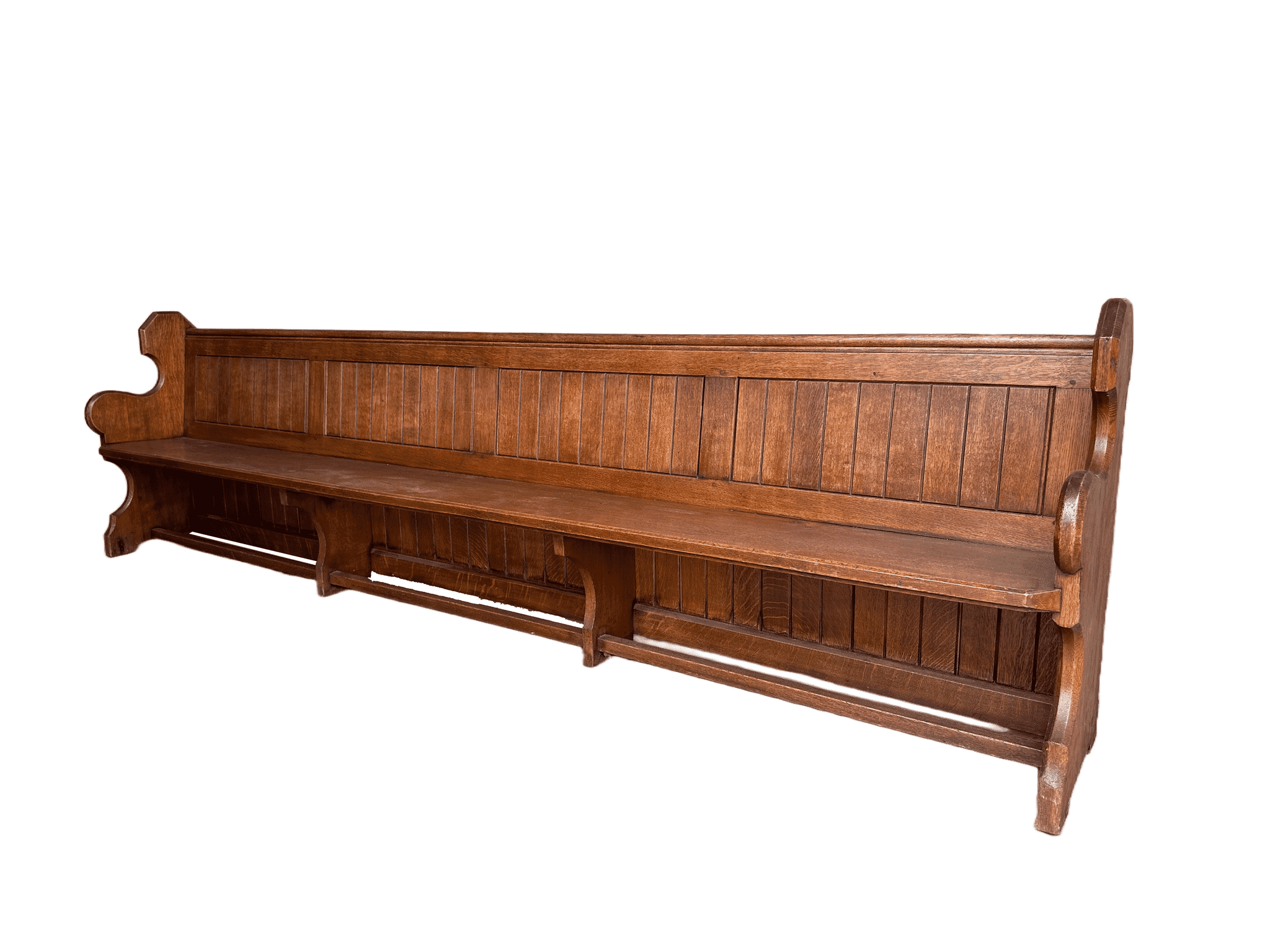 Antique Reclaimed Solid Oak Church or Chapel Pew