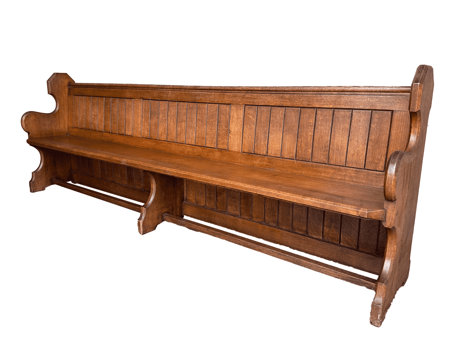 Reclaimed Solid Oak Antique Church or Chapel Pew - 10036