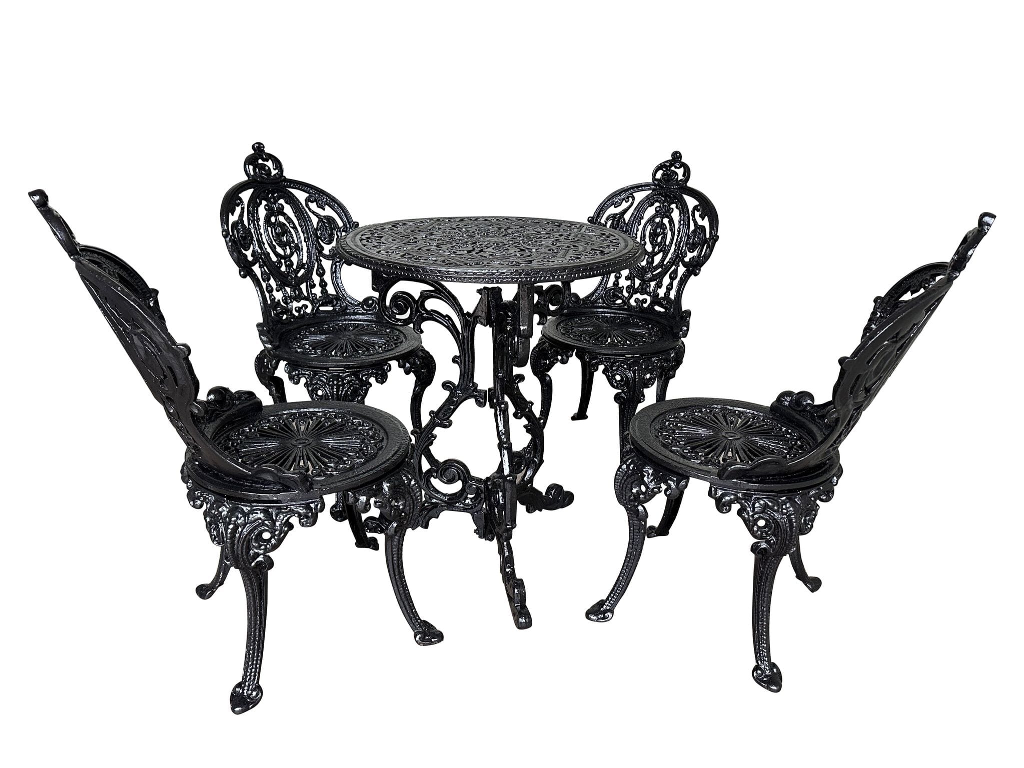 Salvaged Cast Iron Garden Table and Four Chairs - 9970