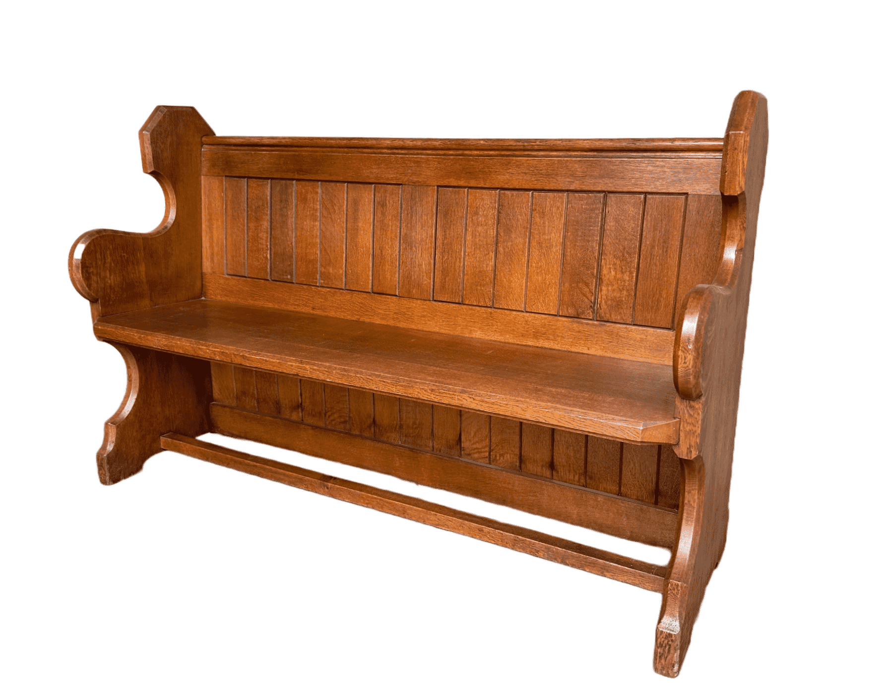 Antique Solid Oak Reclaimed Church or Chapel Pew - 10043