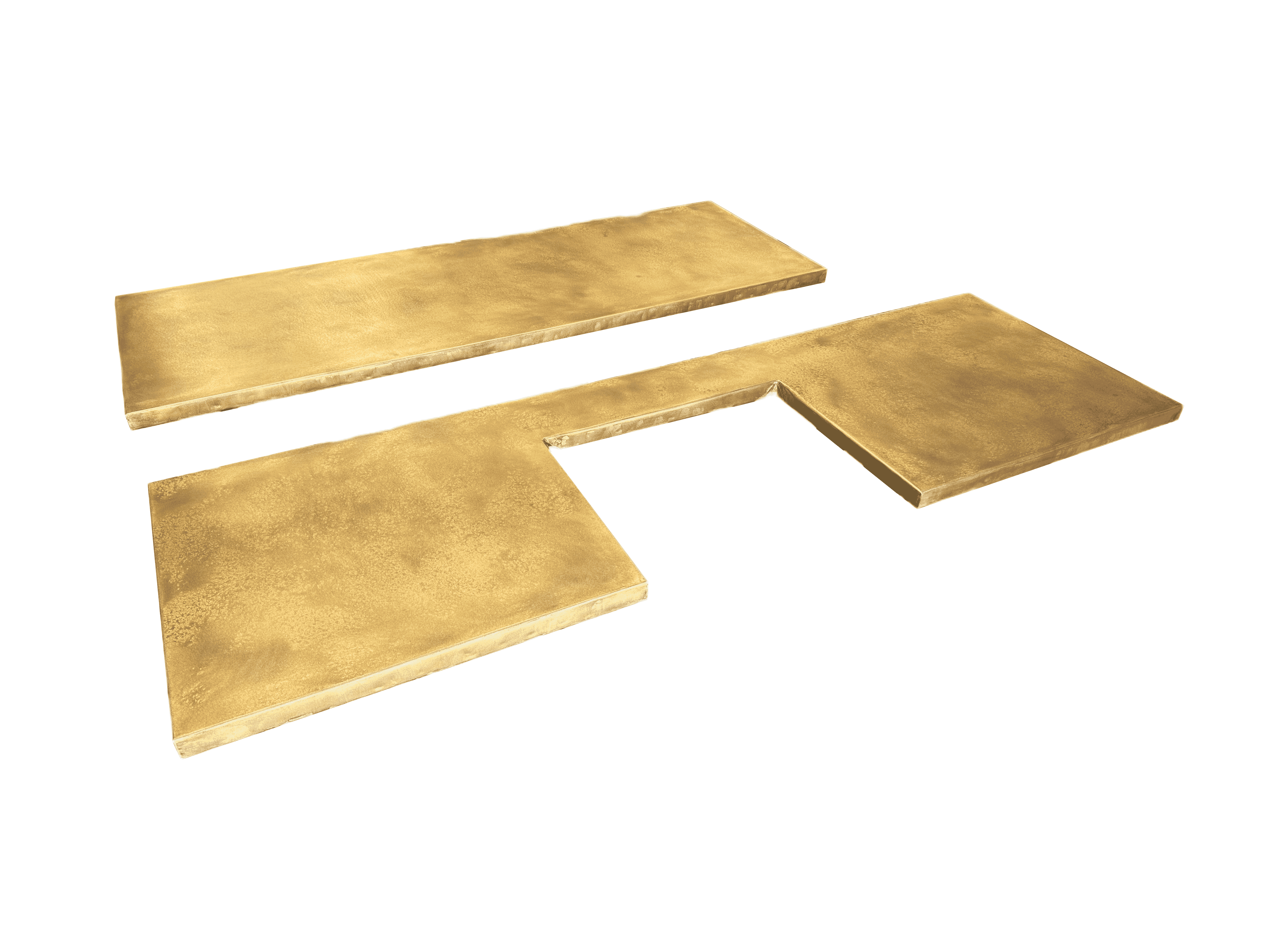 Handmade Antique Brass Kitchen Worktops With Sink Cutout - D2099