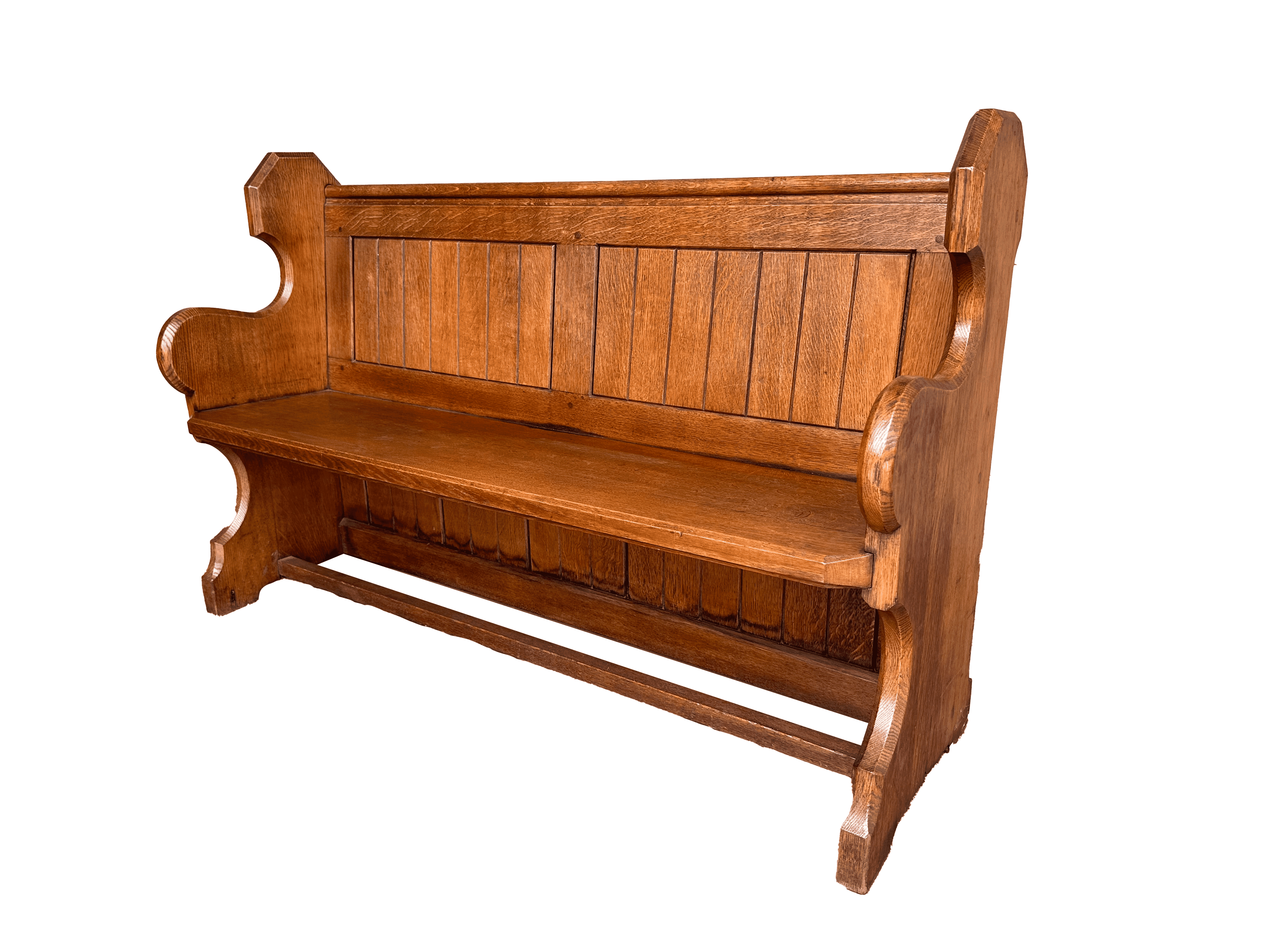Victorian Solid Oak Salvaged Chapel Or Church Pew - 10045