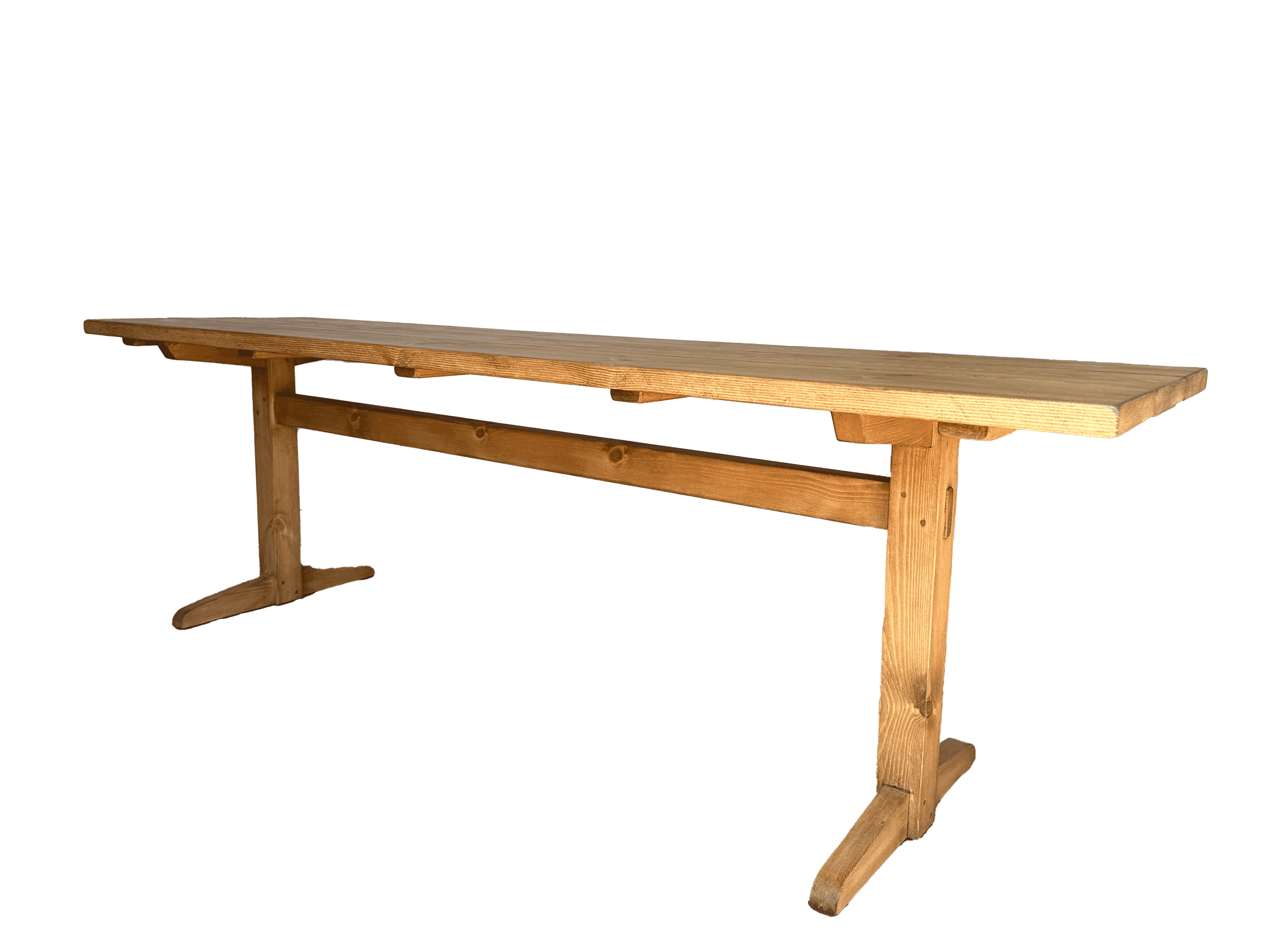 Handmade Plank Top Trestle Wooden Table - D2101