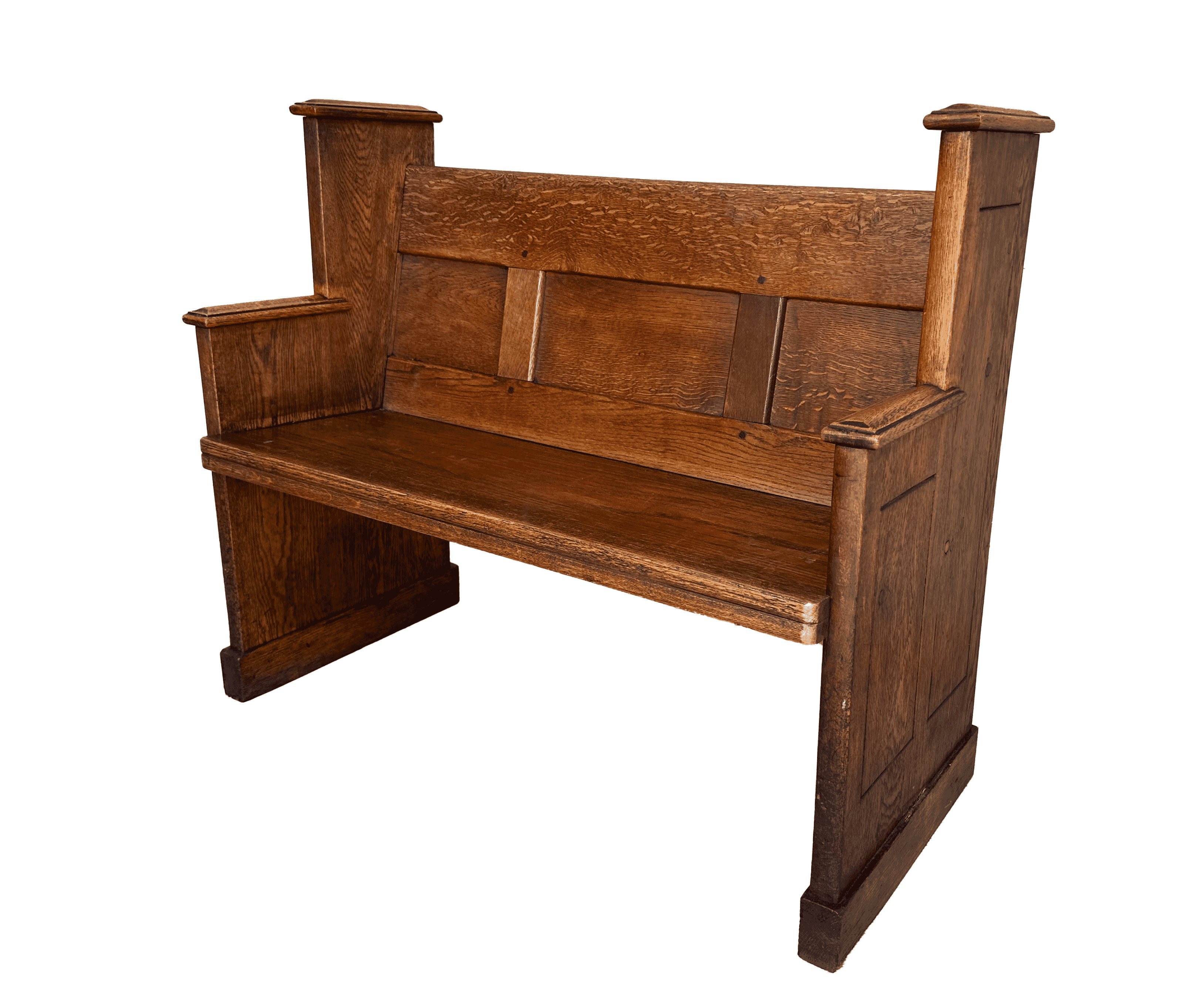 Solid Oak Decorative Victorian Chapel Or Church Pew - 10058B
