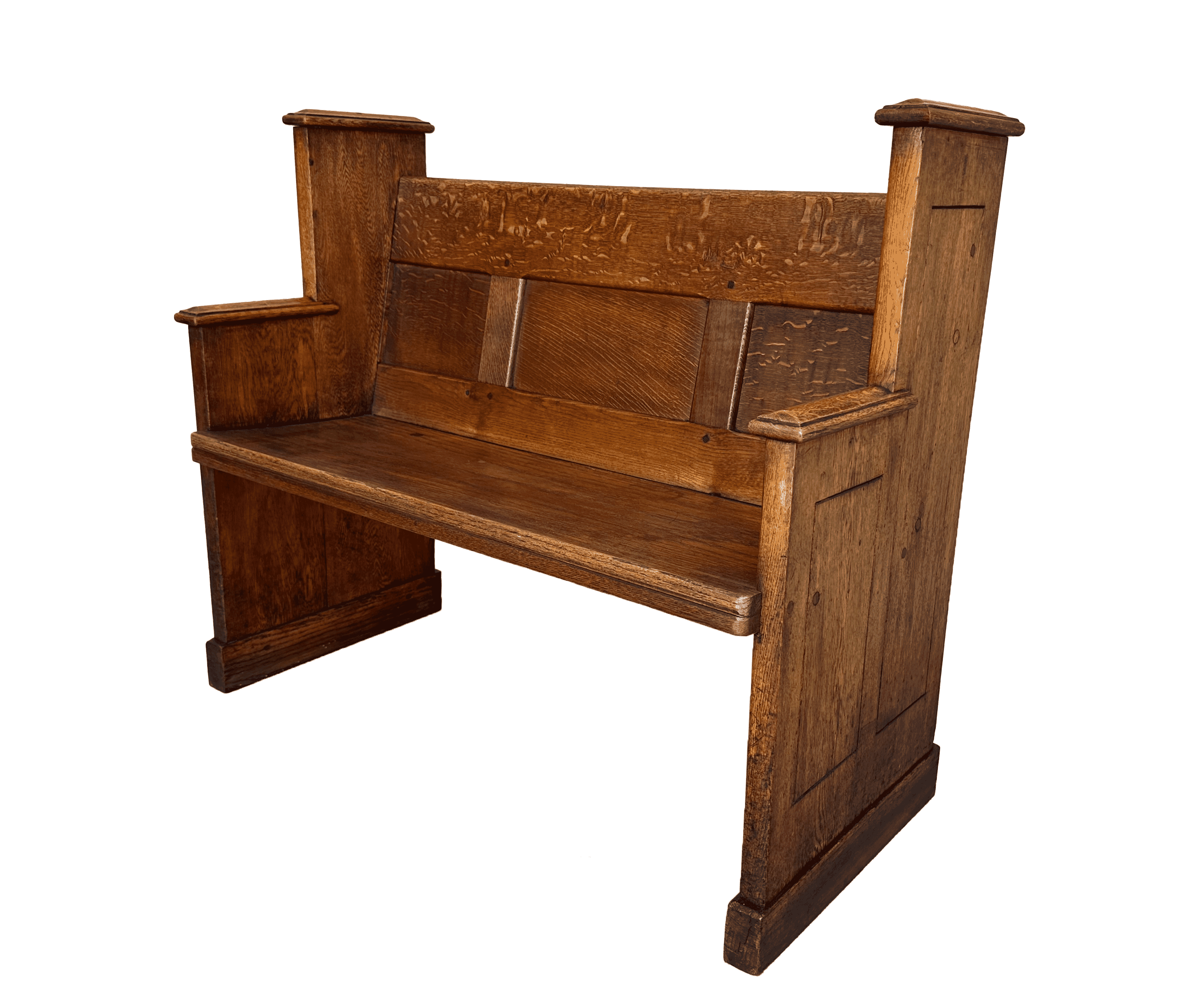 Decorative Victorian Solid Oak Chapel Or Church Pew