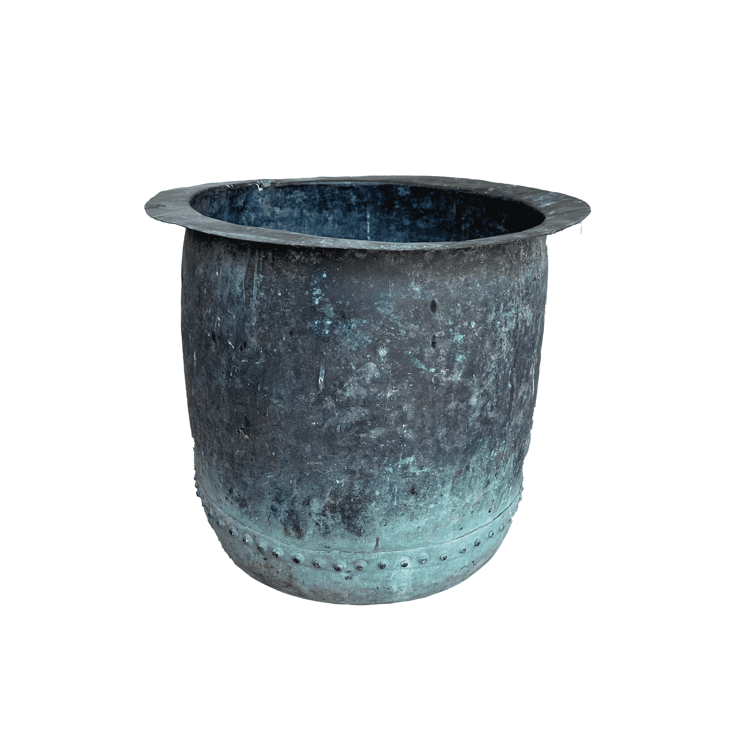 Old Original Victorian Copper Riveted Garden Pot / Planter - 10075