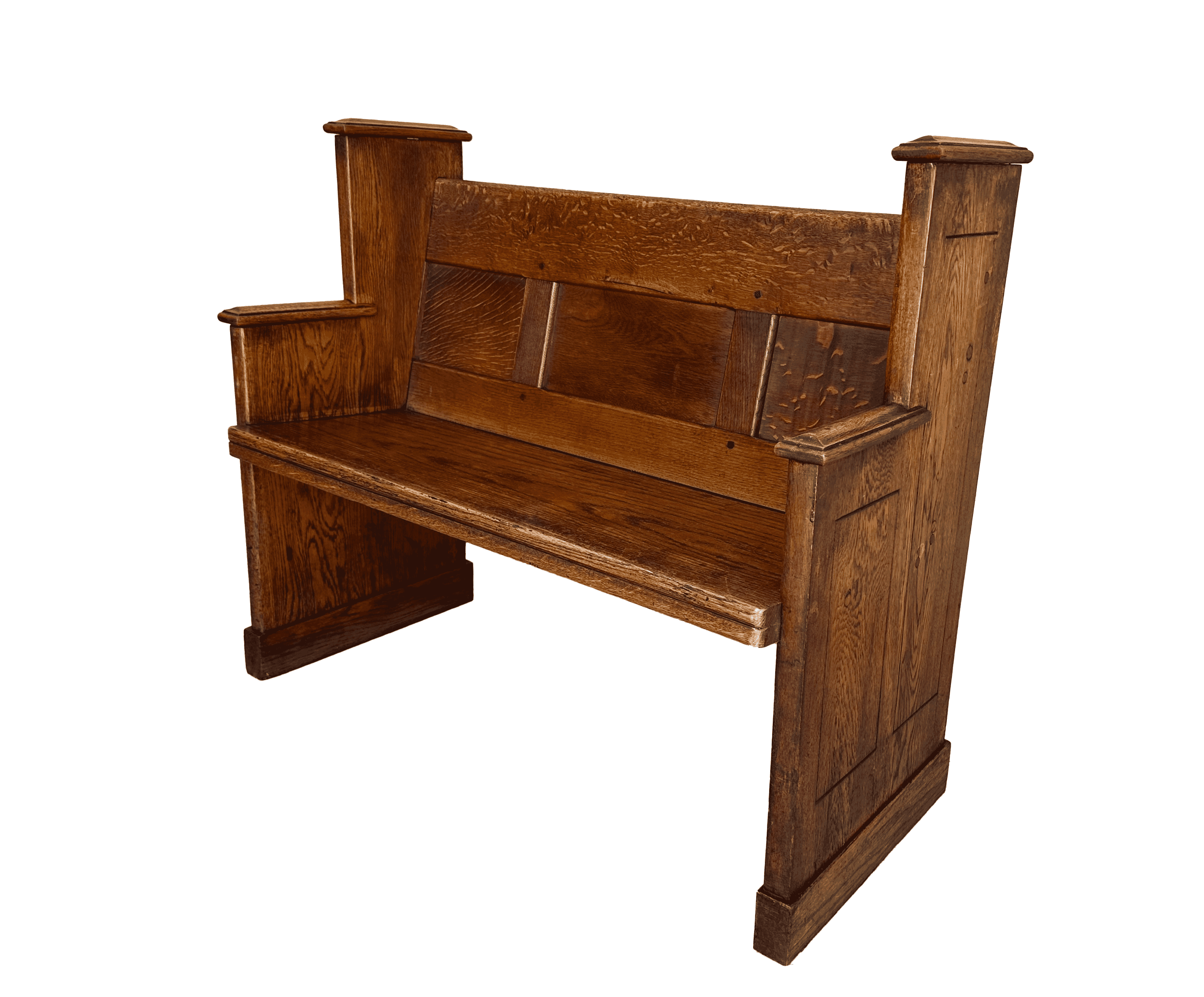 Victorian Solid Oak Chapel Or Church Decorative Pew - 10058D