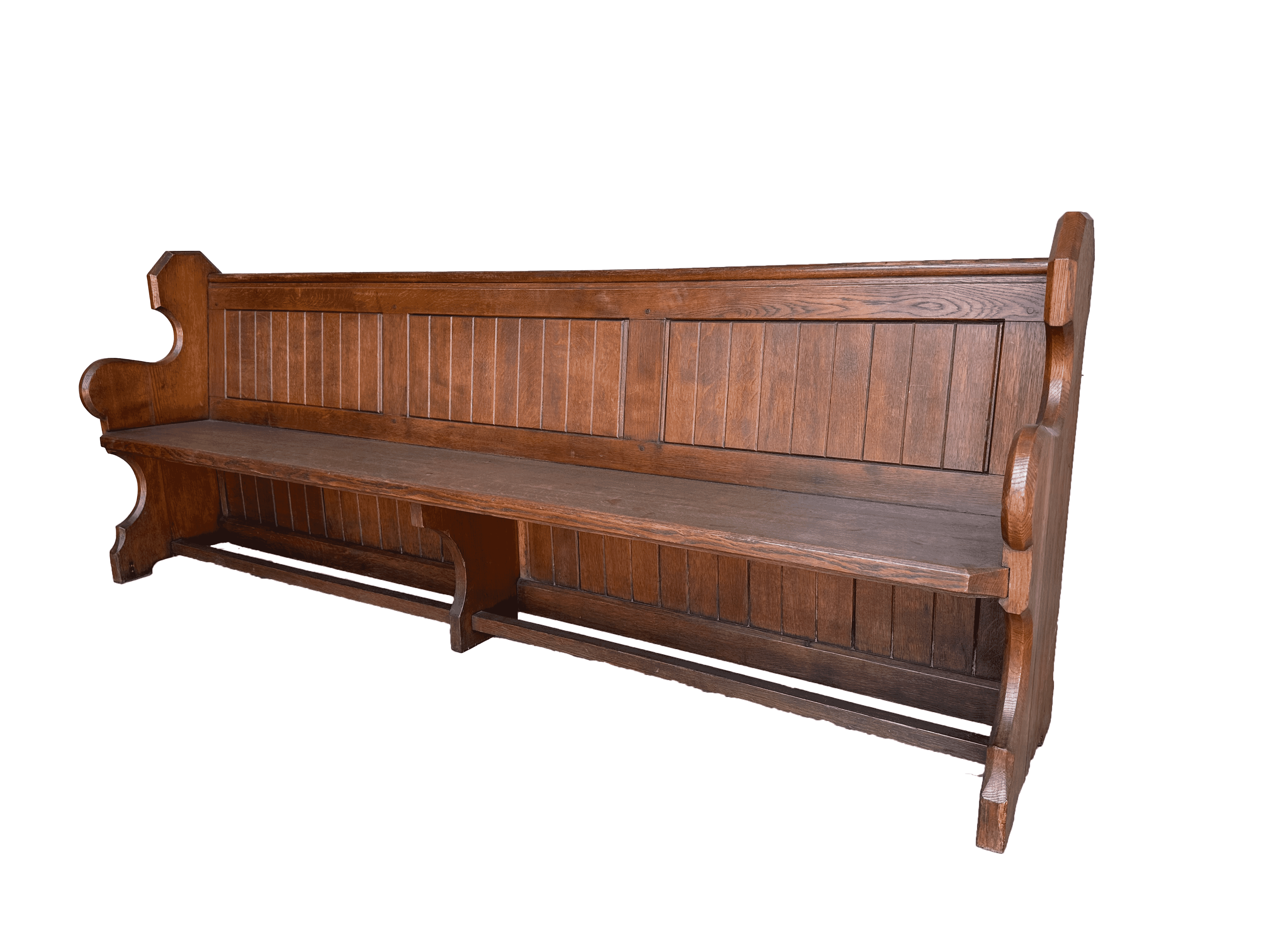 Salvaged Antique Church Solid Oak Pew - 10038