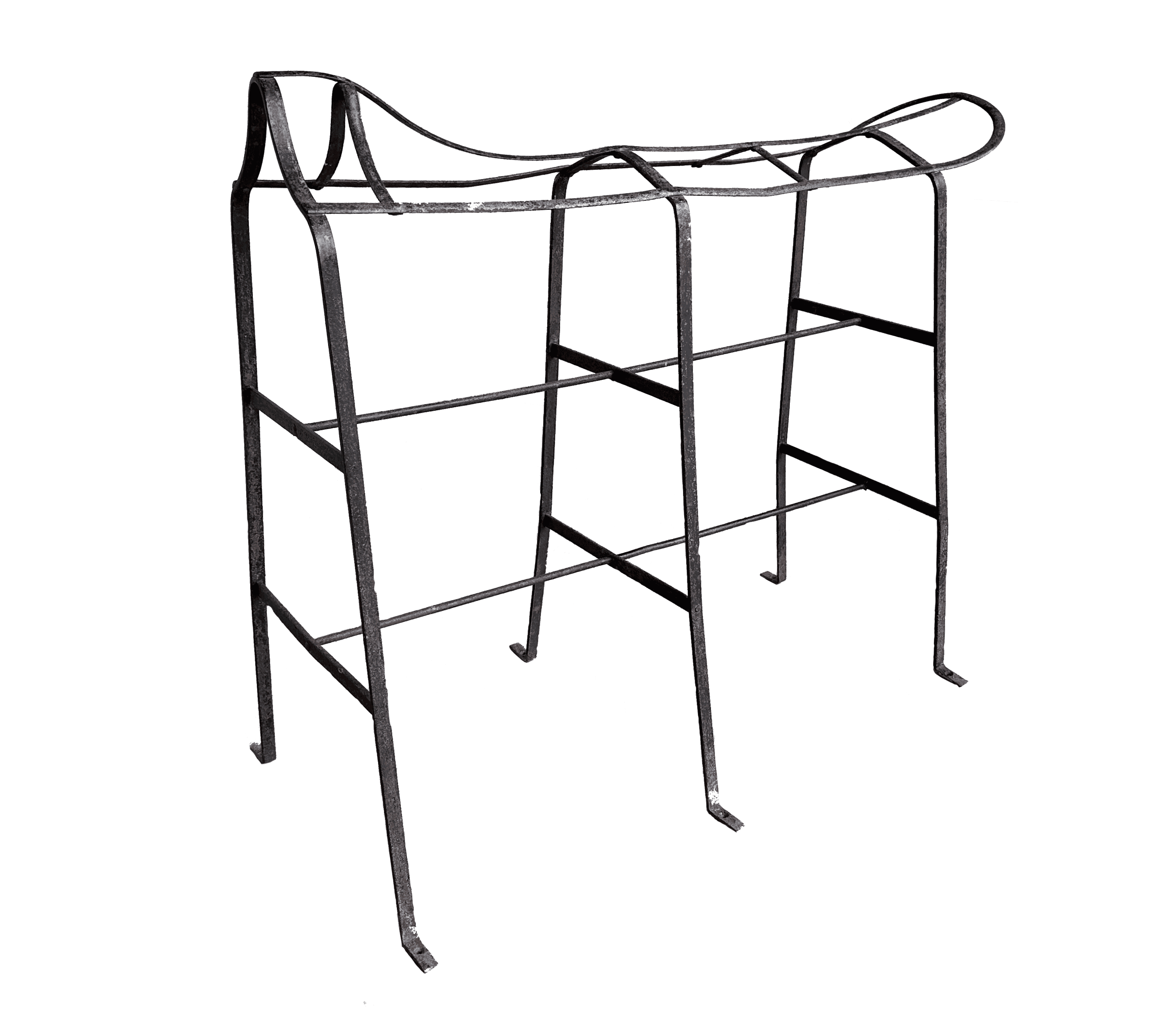 Antique Victorian Wrought Iron Twin Saddle Rack - 10015