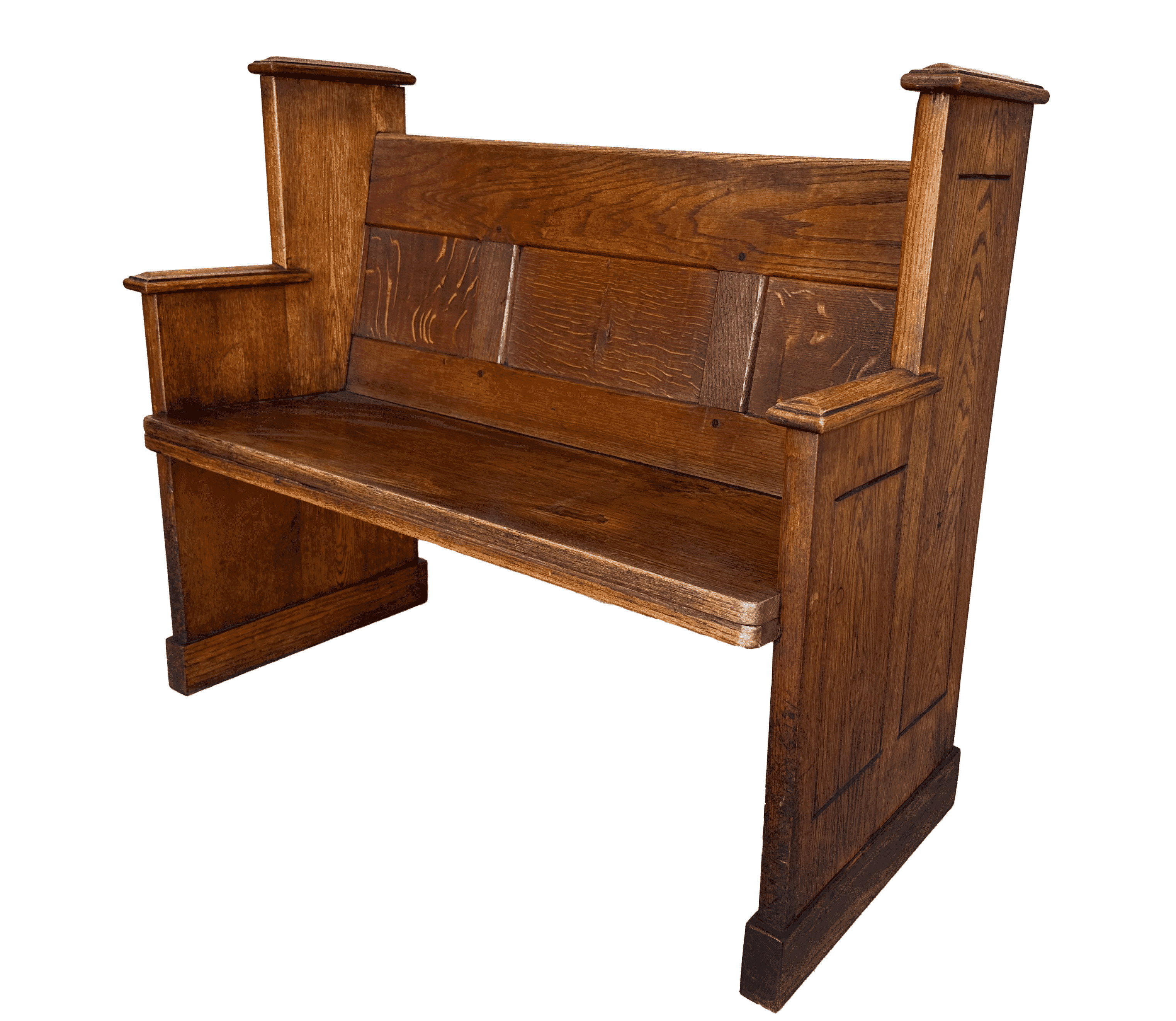 Chapel Or Church Antique Solid Oak Decorative Pew