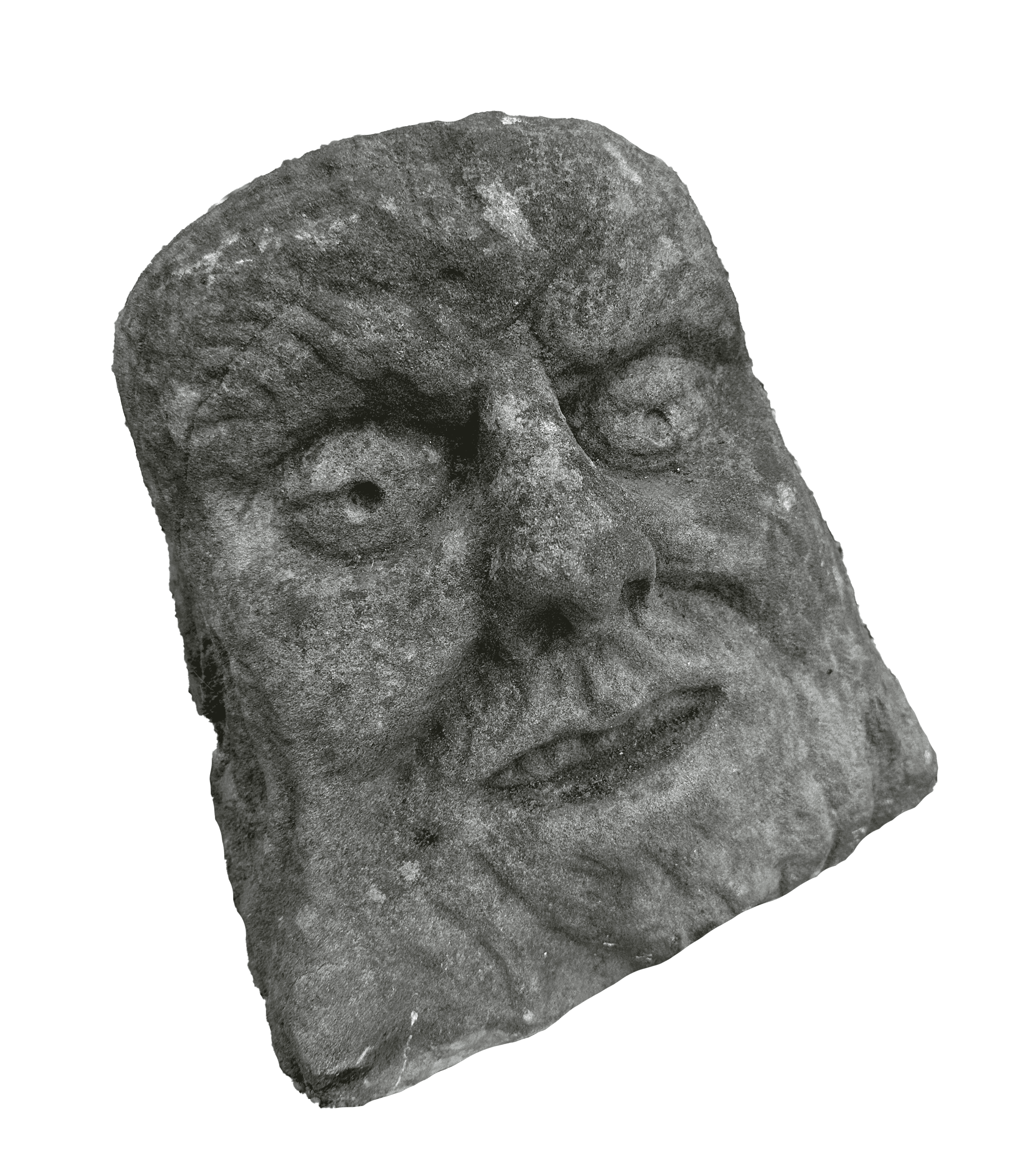 18th Century Hand Carved Stone Face Sculpture - 10051