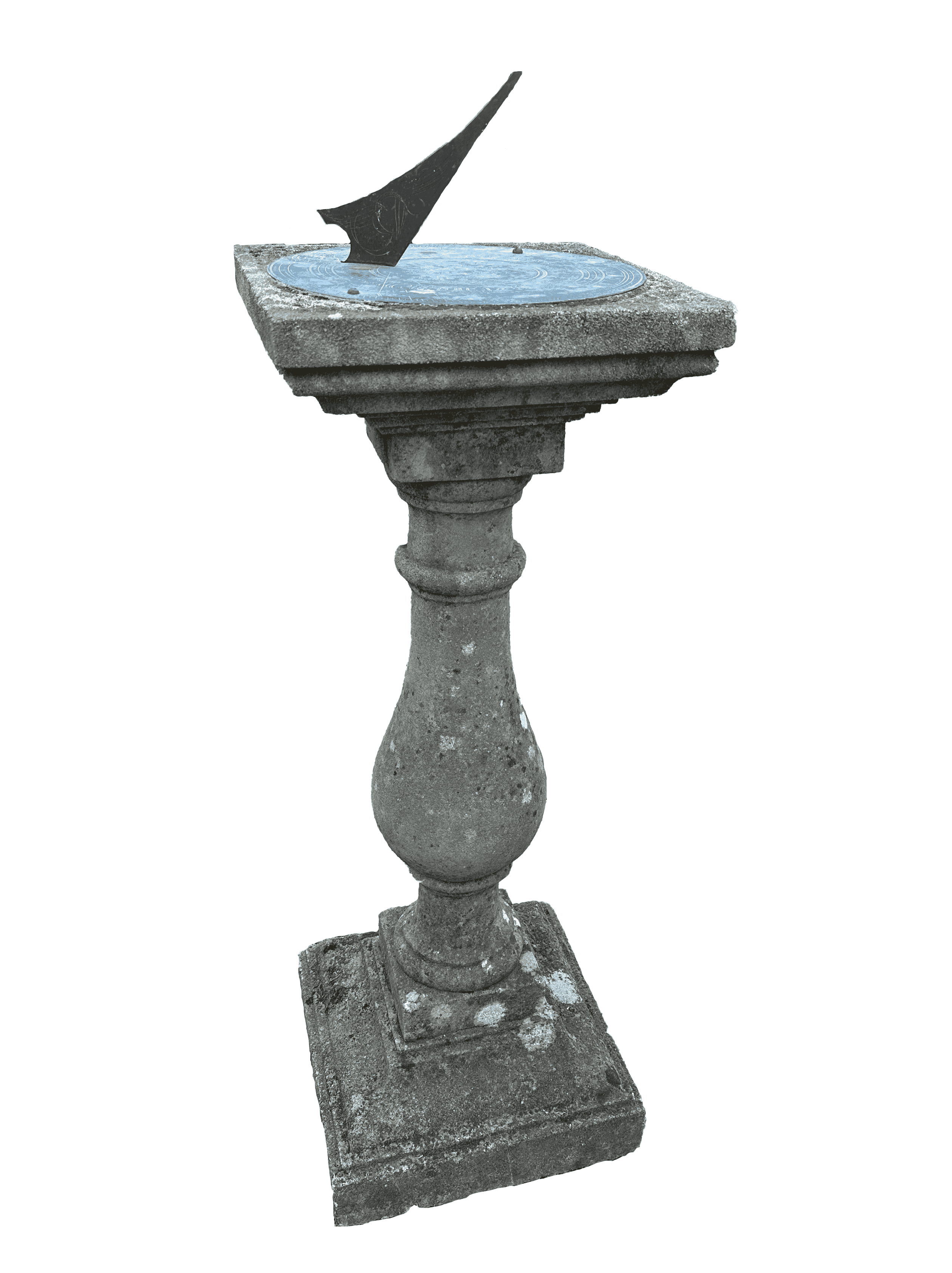 Vintage Garden Reconstituted Stone Sundial and Brass Dial - 10094