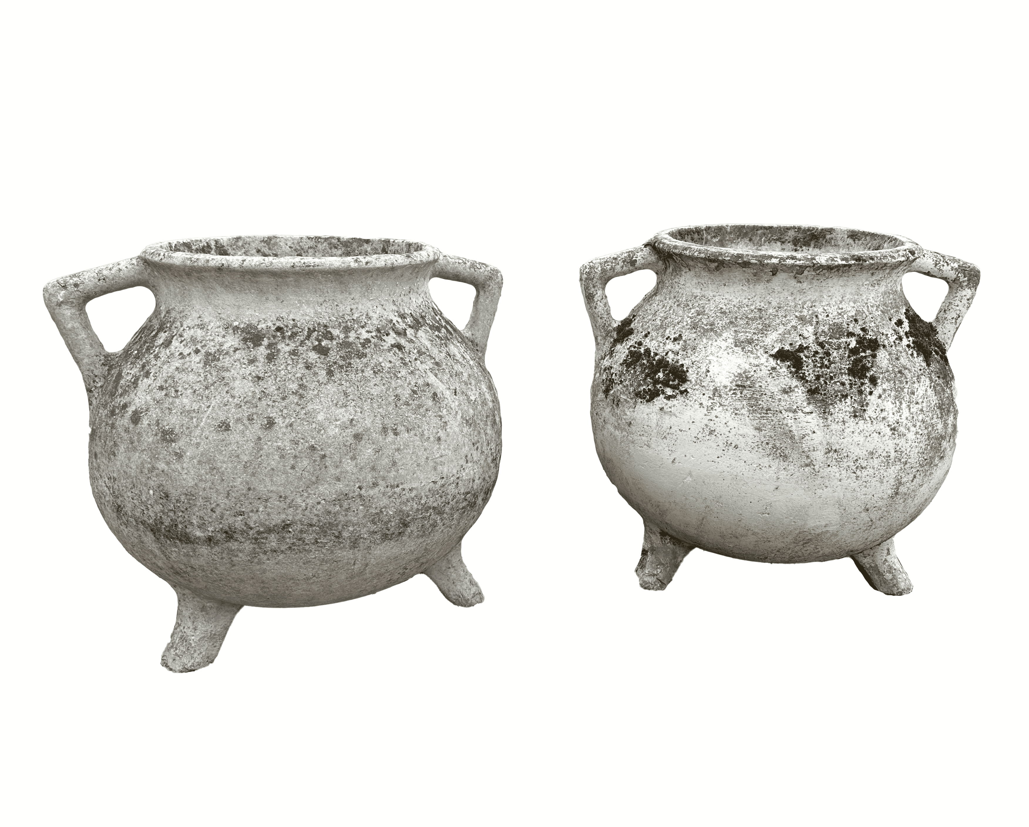 Genuine Pair of Willy Guhl Garden Cauldron Planters - 10090