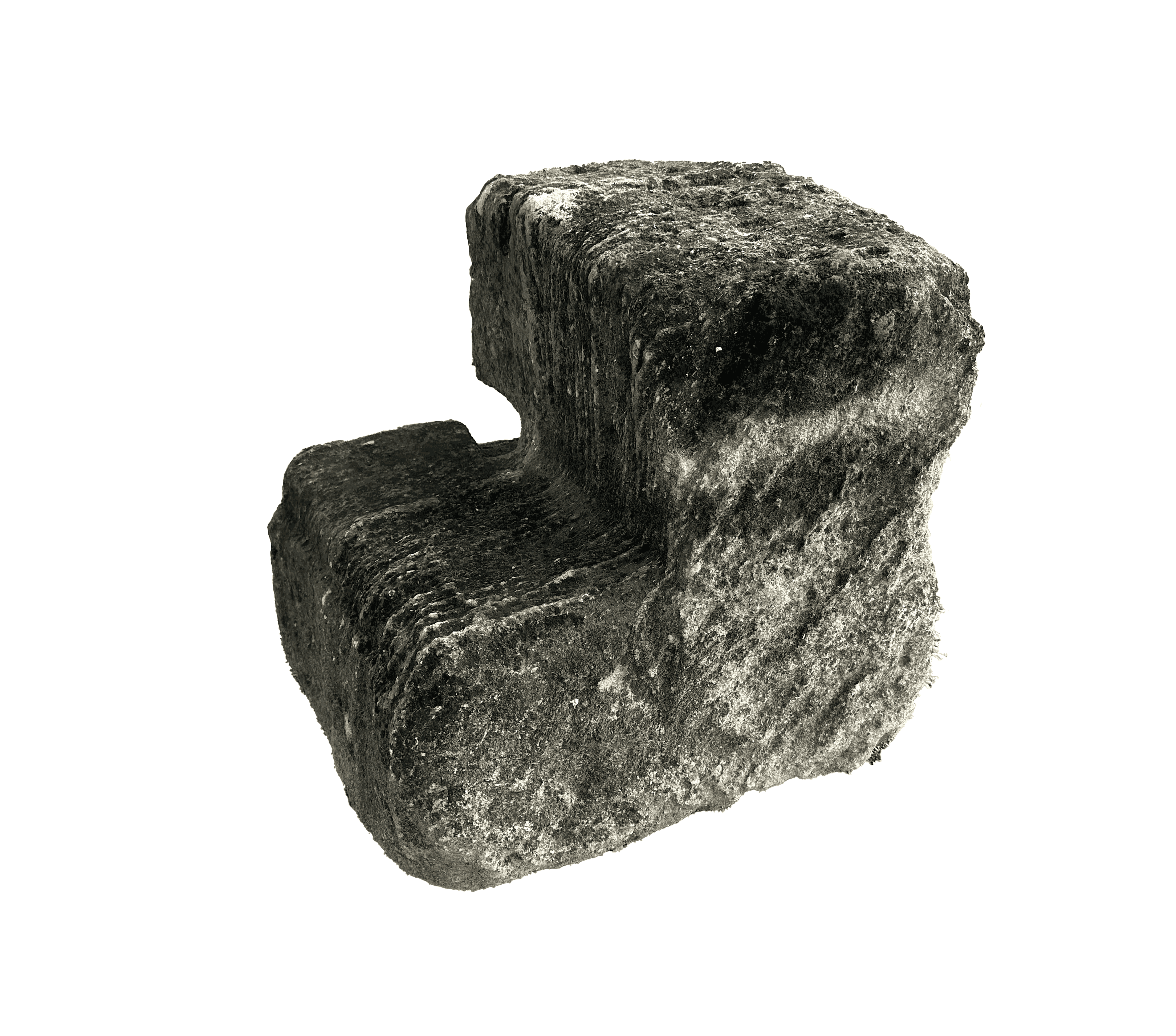 Original Hand Carved Salvaged Stone Horse Mounting Block - 10082