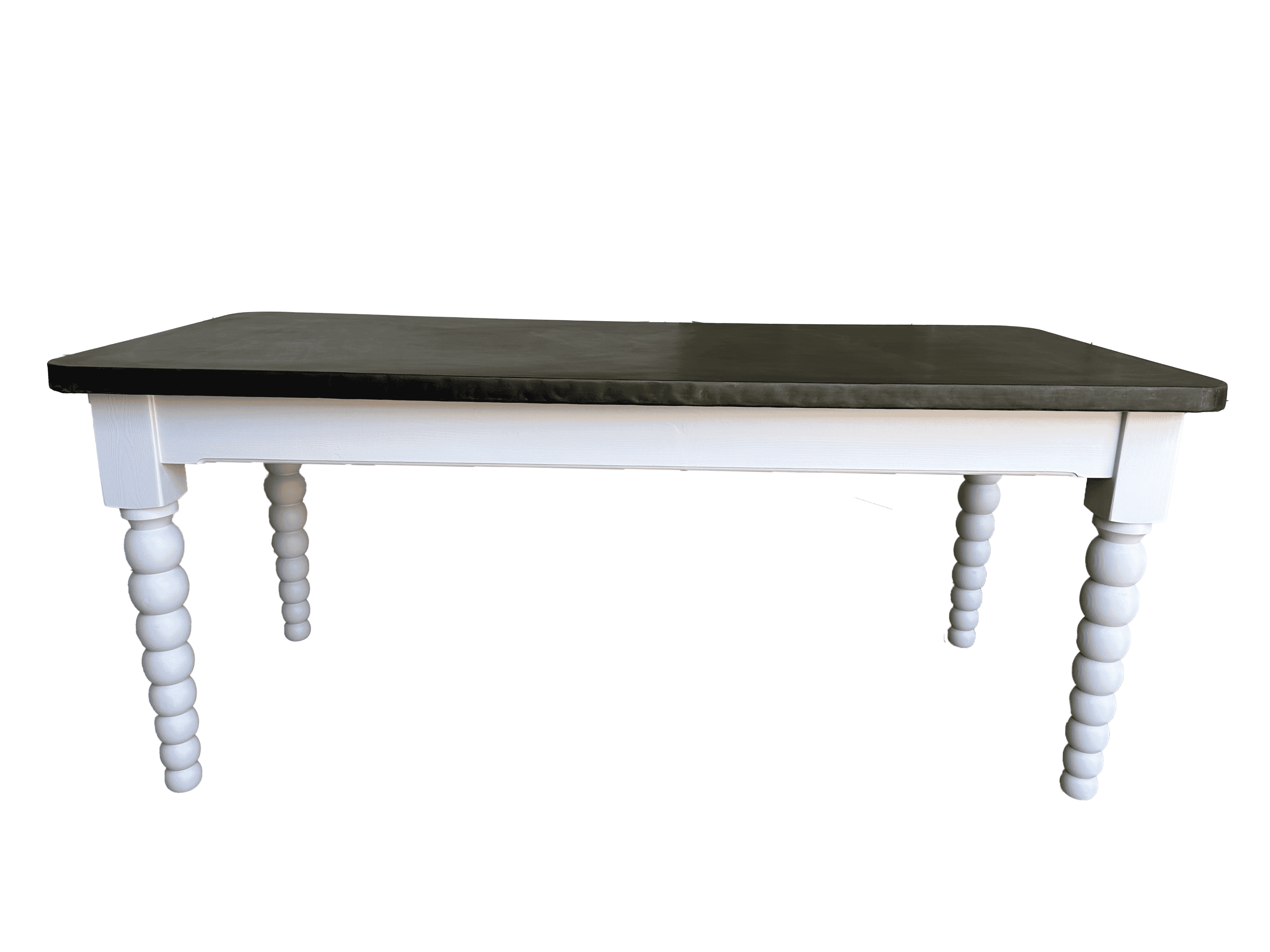 Bespoke Antique Zinc Kitchen Table With Bobbin Legs - D2105