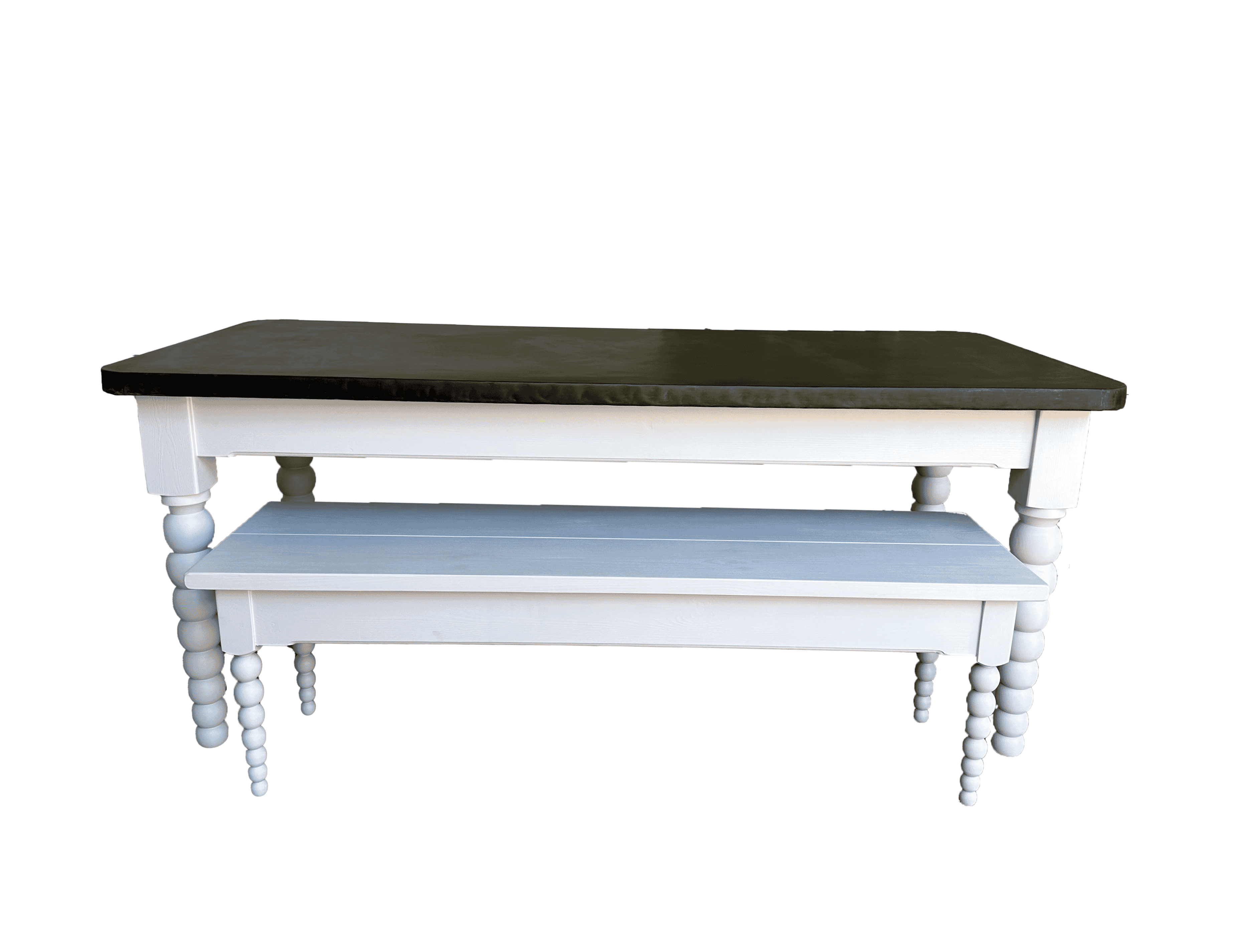 Bespoke Antique Zinc Top Kitchen Table & Bench Set - D2106