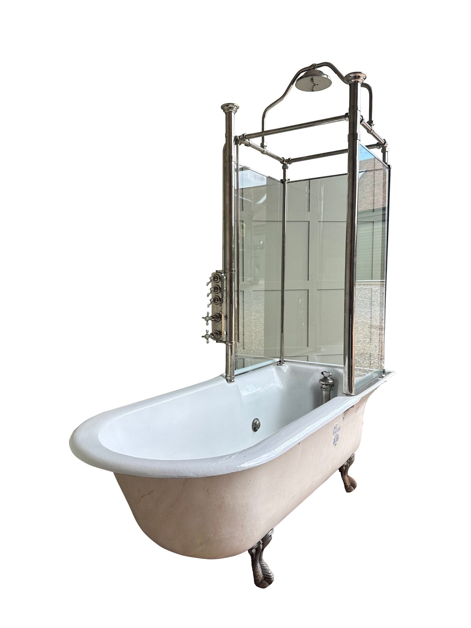 Antique Royal Doulton Cast Iron and Glass Shower Bath - 10122