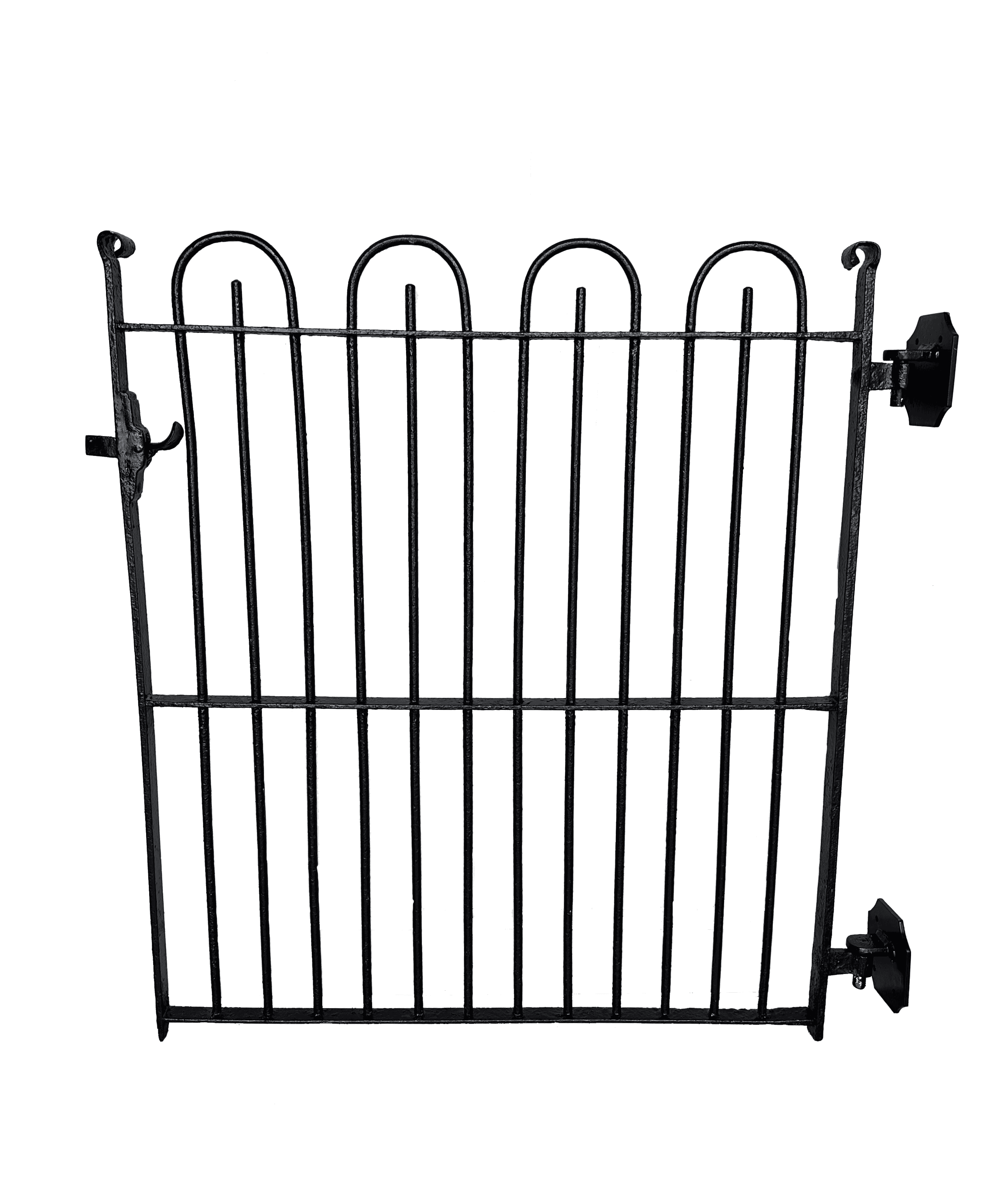 Antique Decorative Bow Top Wrought Iron Pedestrian Gate - 9948
