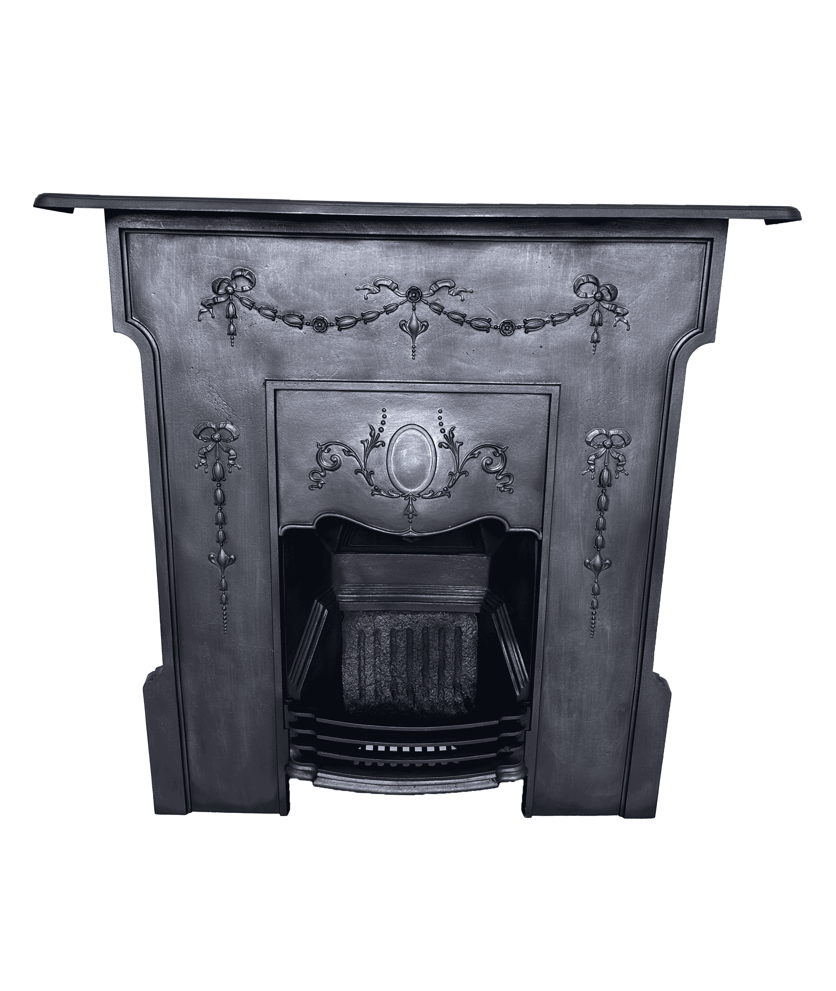 Decorative Large Cast Iron Original Bedroom Fireplace