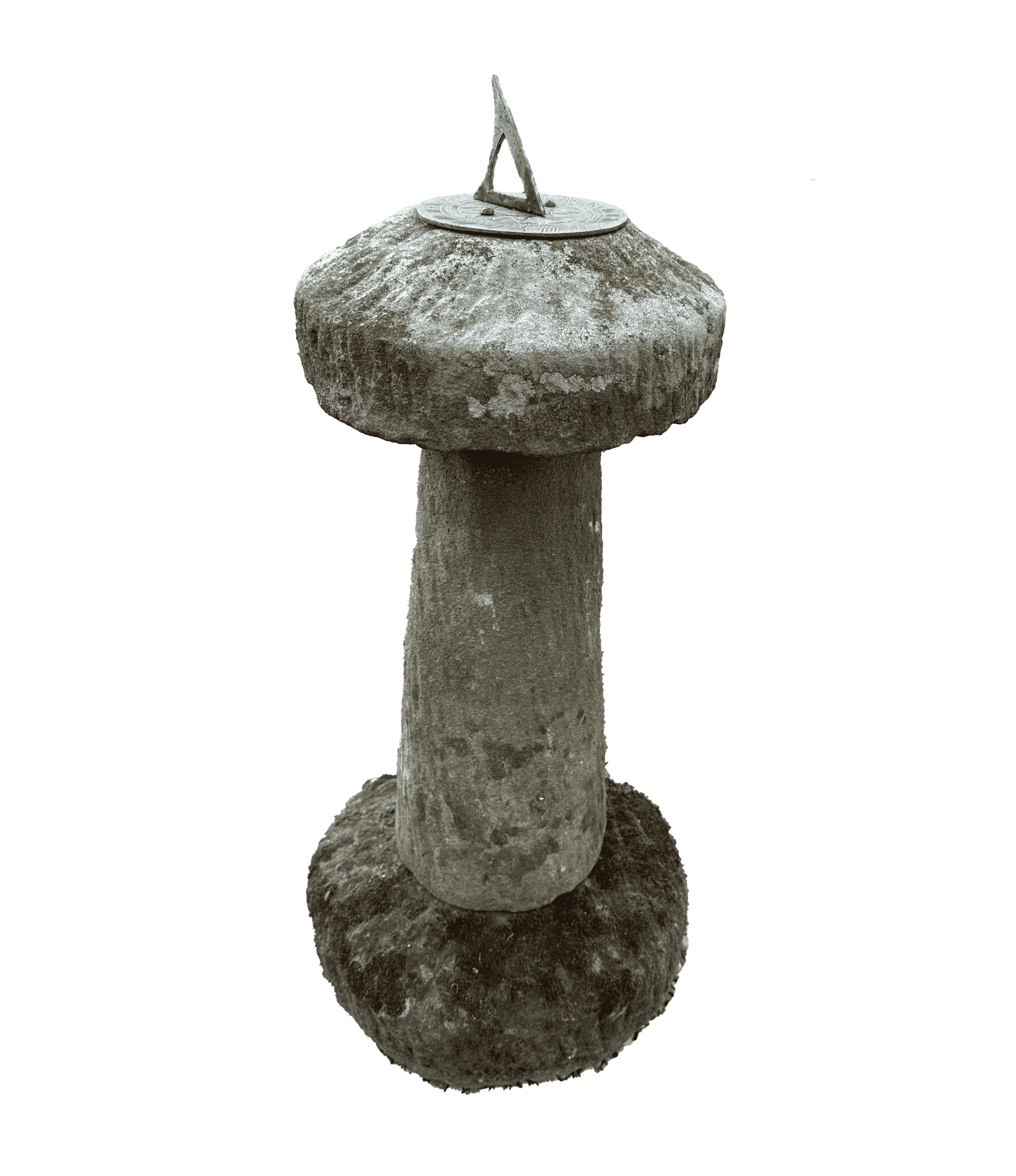 Old Reclaimed Garden Hand Carved Solid Stone Sundial - 10100