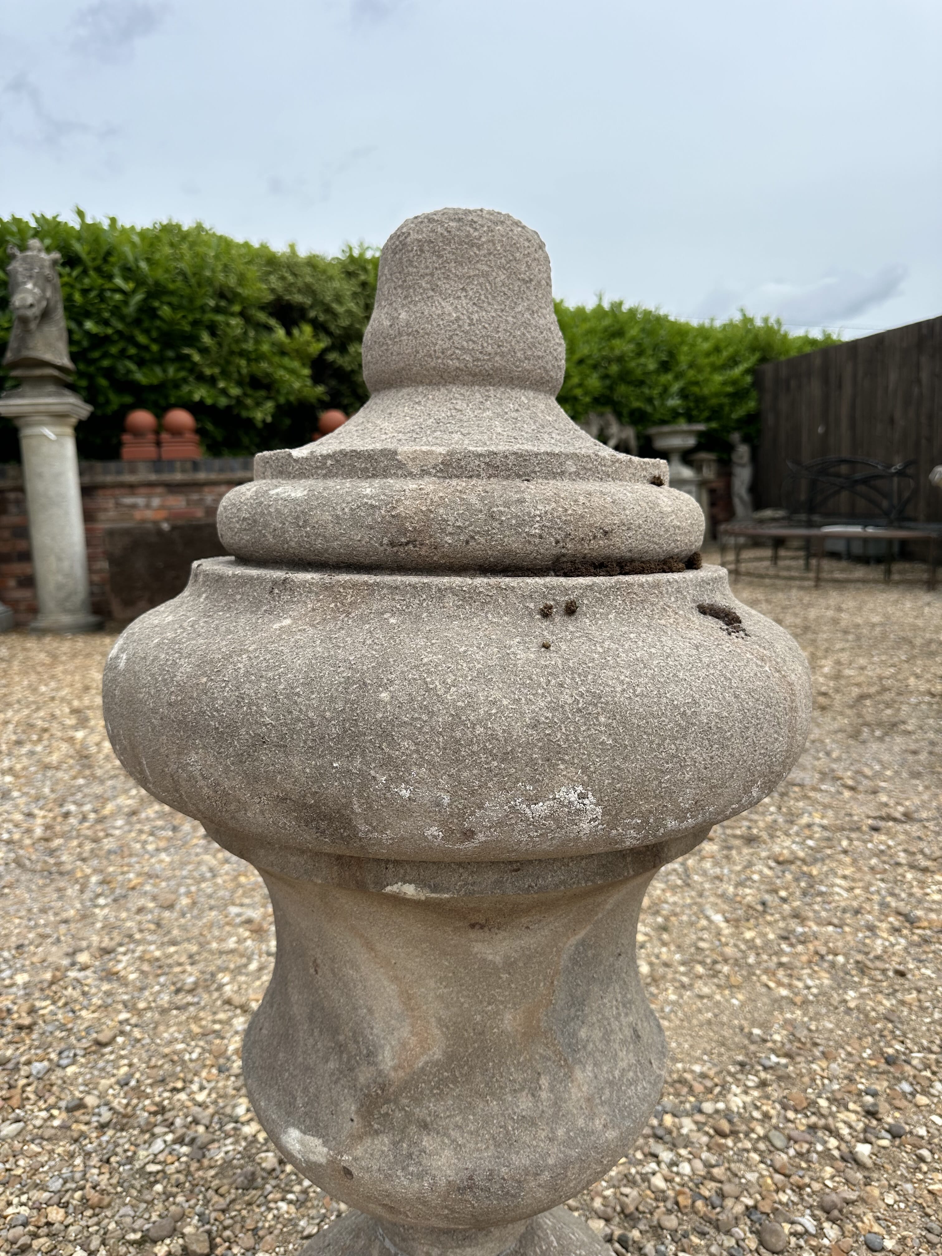 Hand Carved Stone Decorative Finial