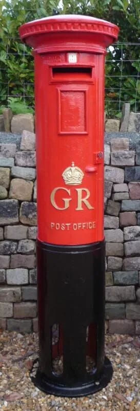 Original Royal Mail GR Red Pillar Box - 4438