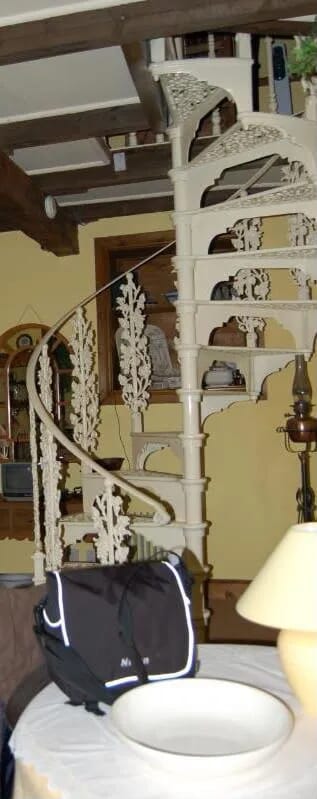 Salvaged Antique cast iron spiral staircase - 4467