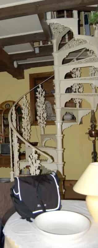Salvaged Antique cast iron spiral staircase