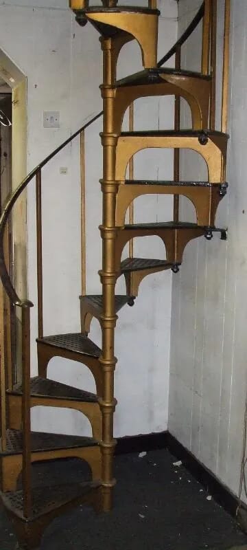 Salvaged Antique cast iron spiral staircase from London - 4452