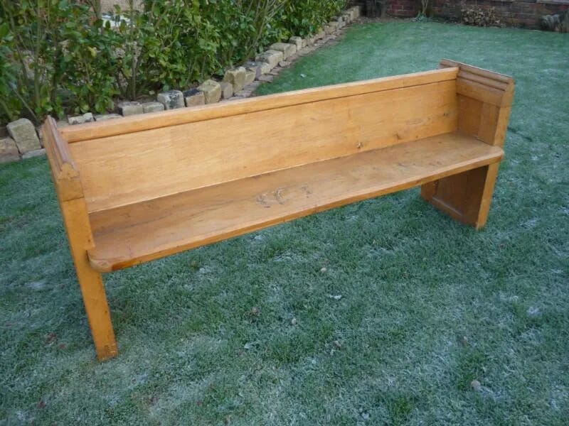 Large Antique Oak Church Pew - 4478