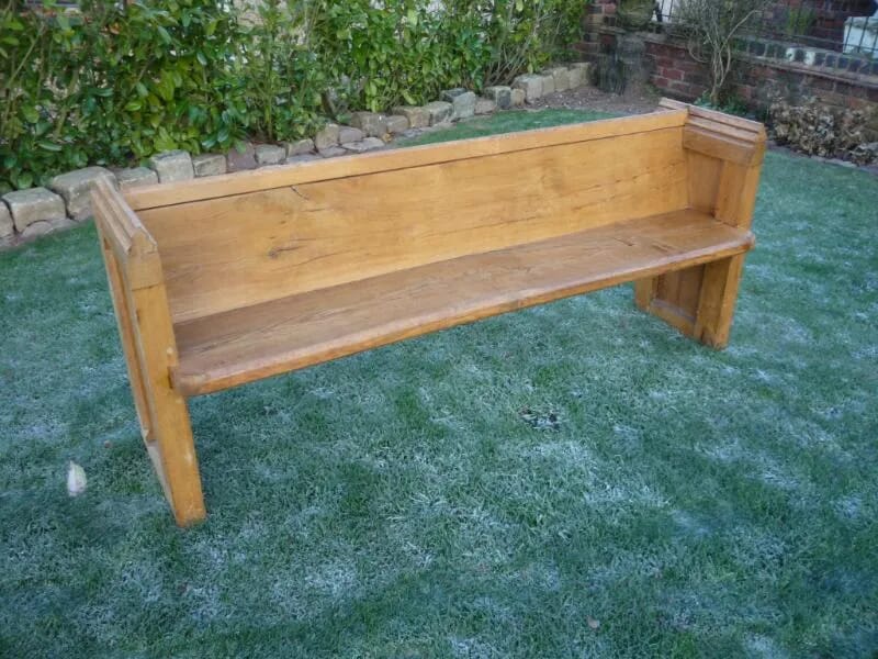 Large Genuine Antique Oak Church Pew - 4477
