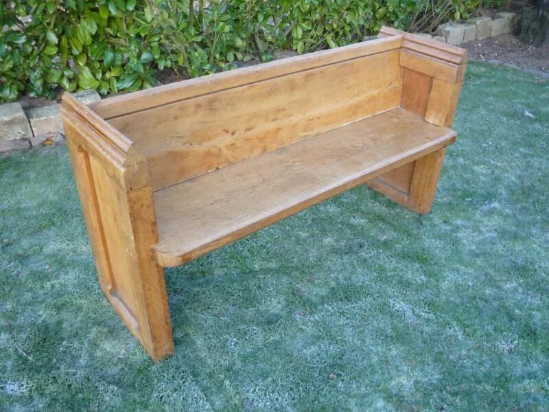 Medium Genuine Antique Oak Church Pew - 4475