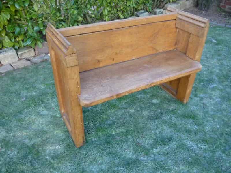 Small Antique Oak Church Pew