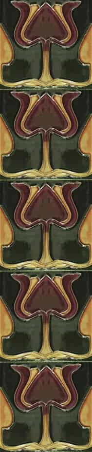Set of 10 Cast Iron Fireplace Hand Painted Tiles LGC003