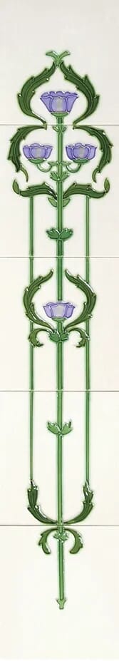 Set of 10 Cast Iron Fireplace Hand Painted Tiles LGC011 - LGC011
