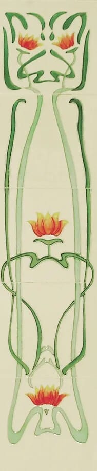 Set of 10 Cast Iron Fireplace Hand Painted Tiles LGC012 - LGC012