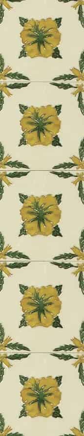 Set of 10 Cast Iron Fireplace Hand Painted Tiles LGC021